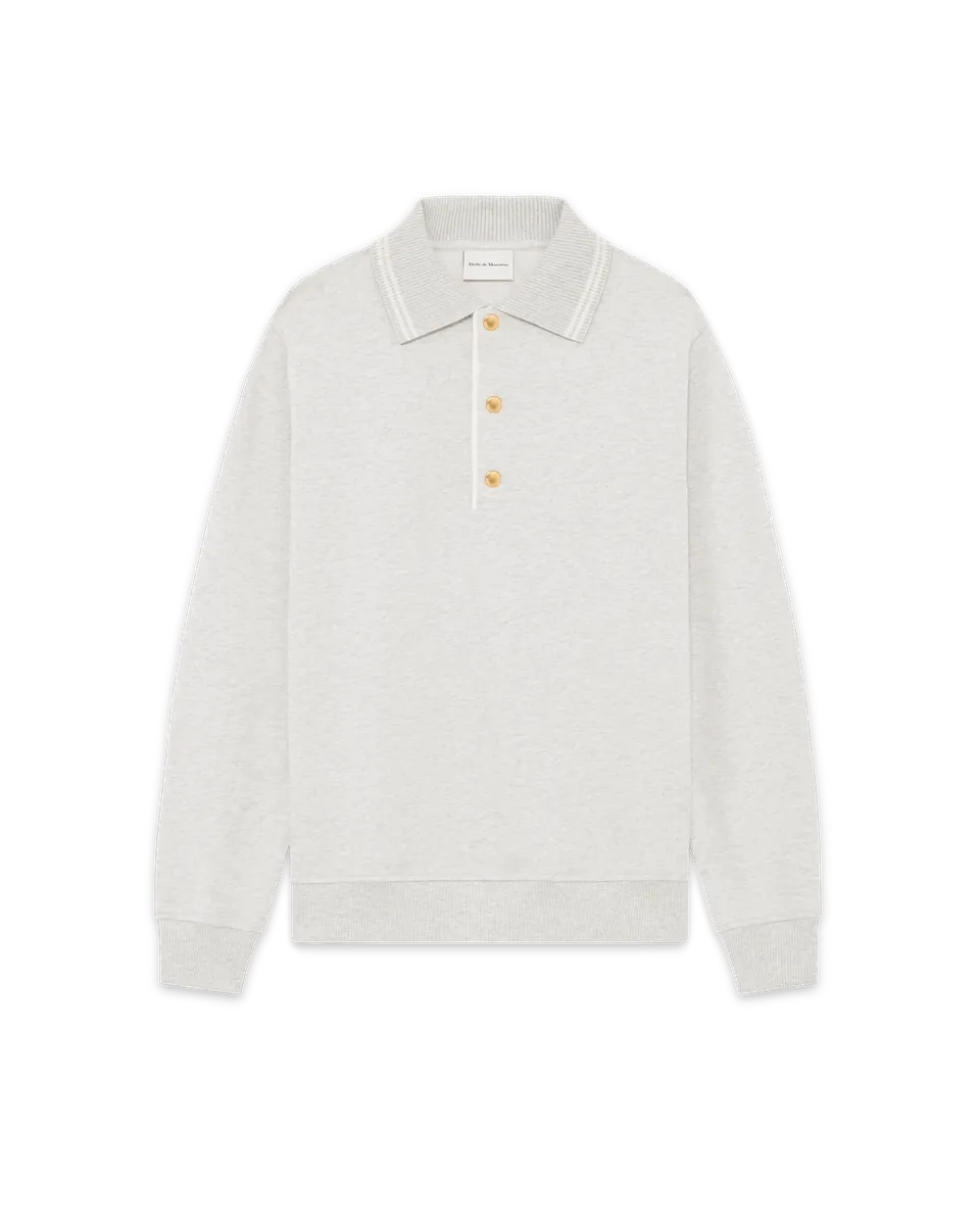 Drôle De Monsieur Le Polo Drôle Polohemd Grau Baumwolle
