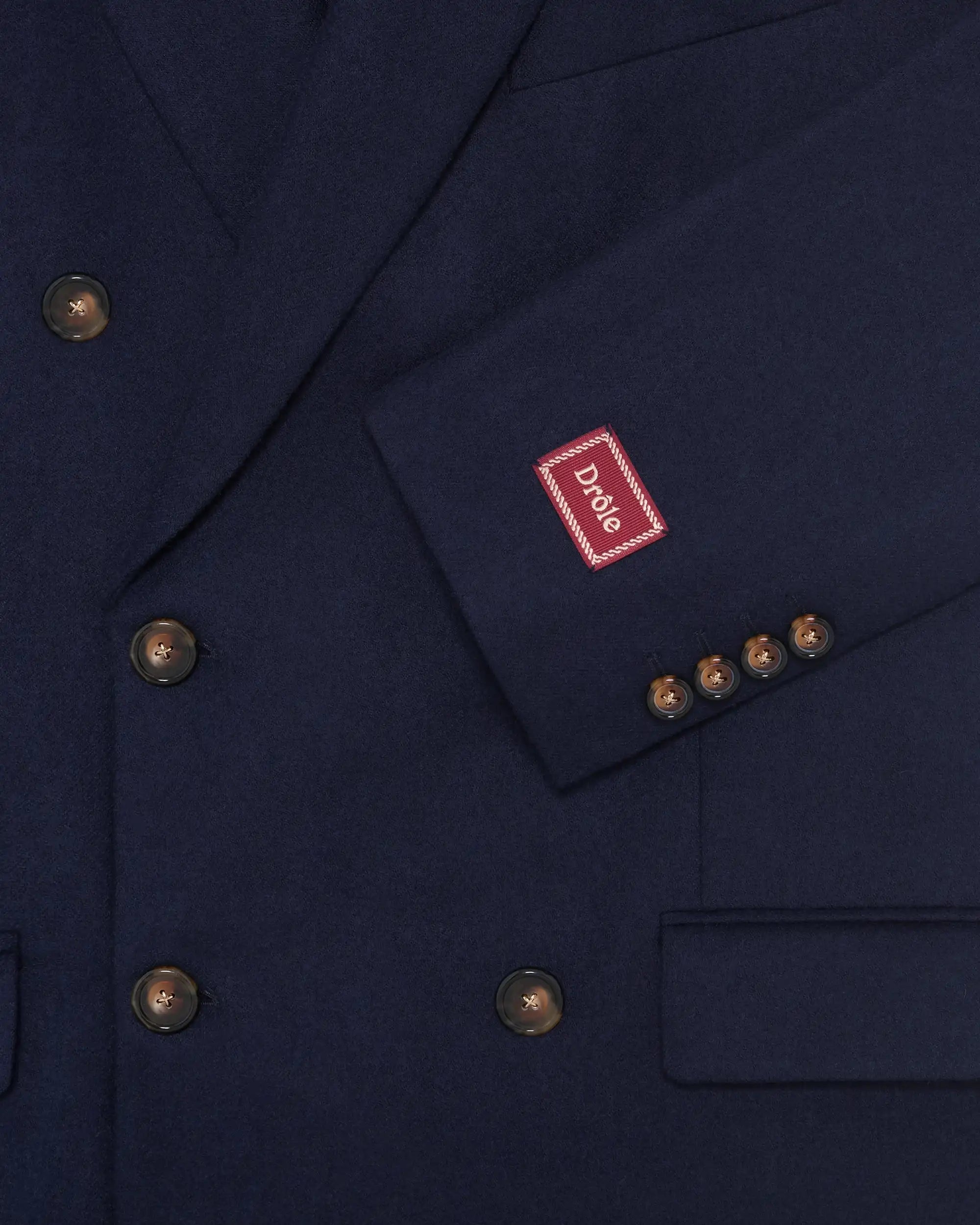 Drôle De Monsieur Double Breasted Flannel Jacket Sakko Navy Wolle