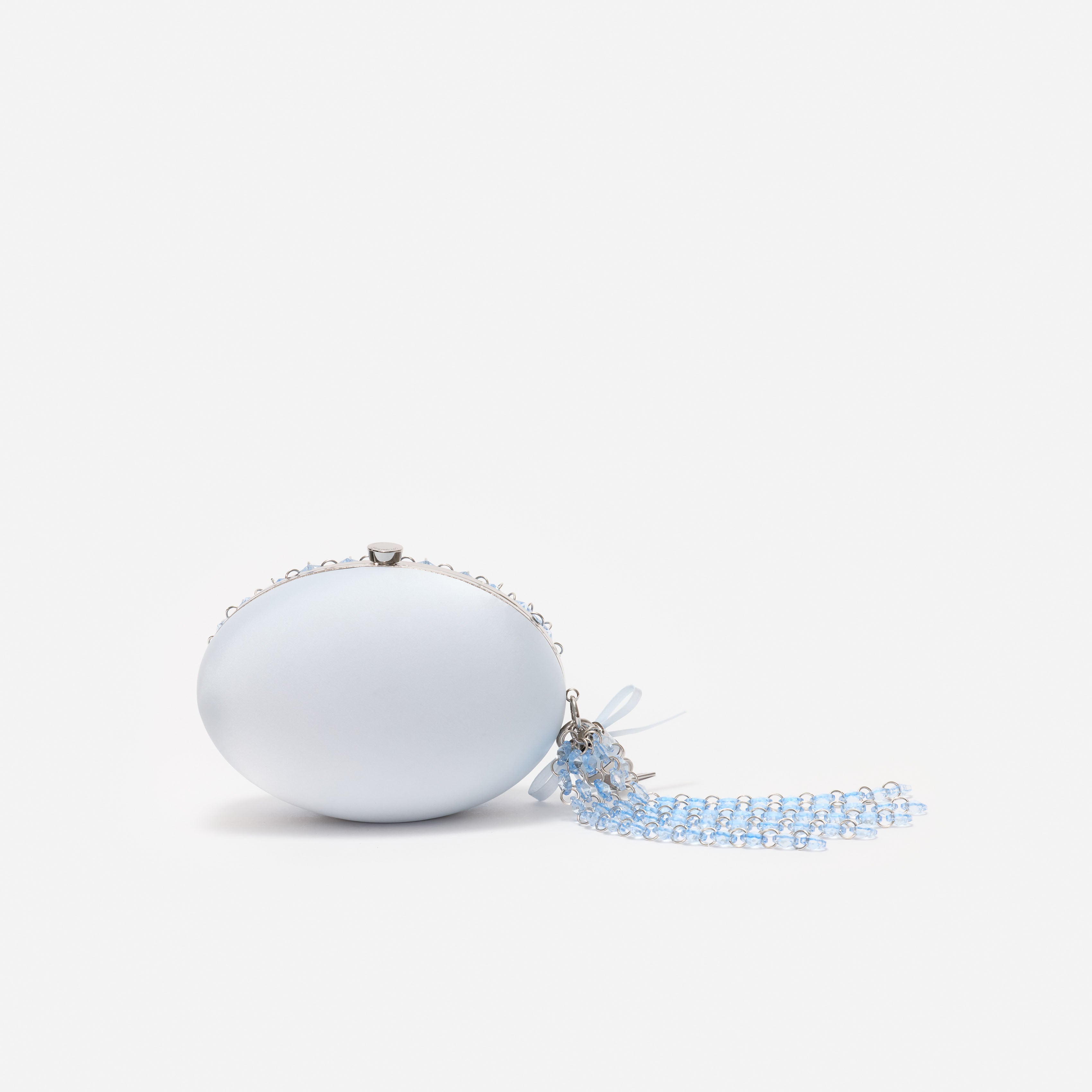 Self Portrait Oval Crystal Chain Clutch Tasche Blau Kristall