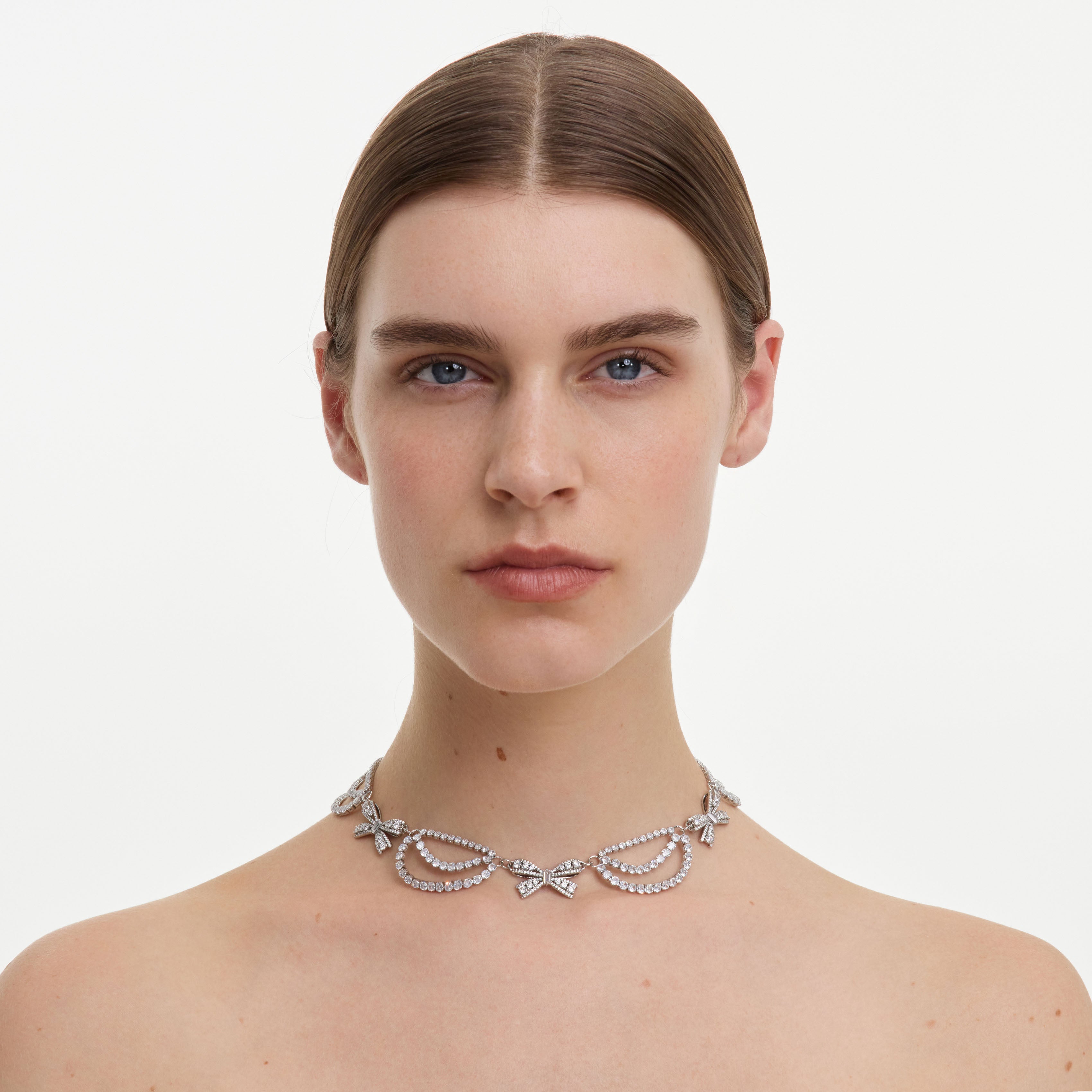 Self Portrait Pearl Crystal Bow Halskette Silber One Size