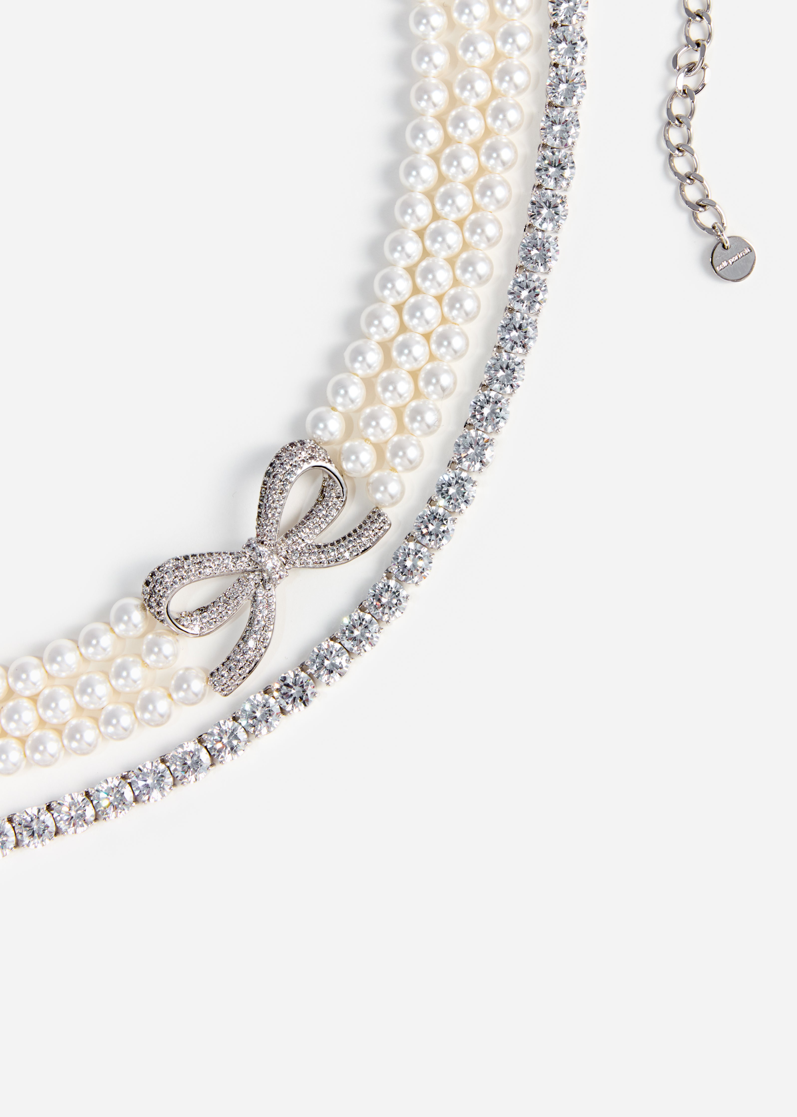 Self Portrait Pearl Crystal Choker Creme