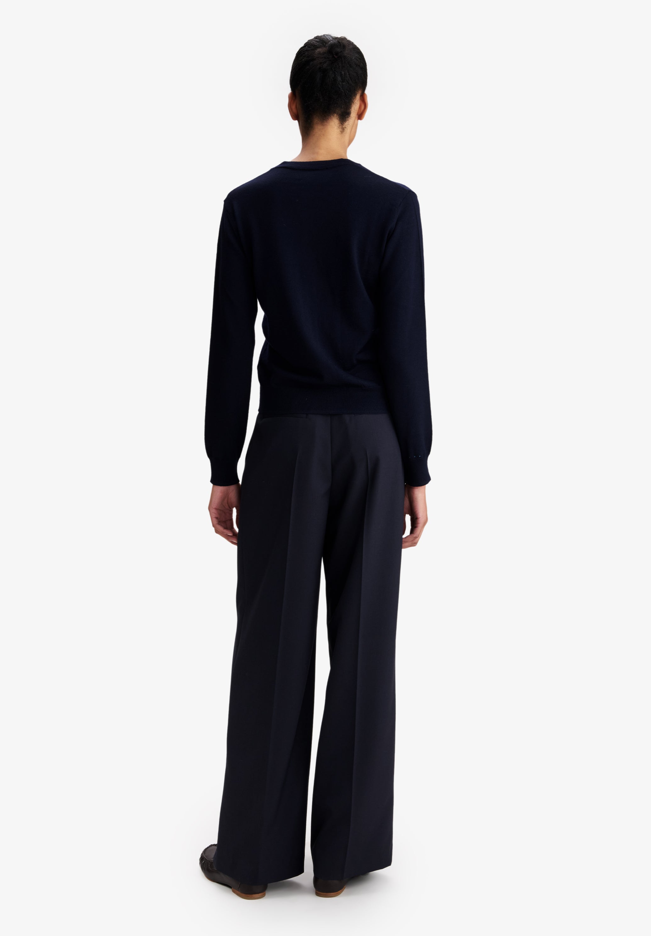 A.P.C. Hose marineblau weit recycelt Falten