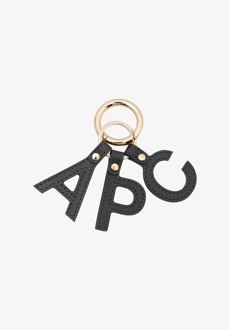 A.P.C. Lettres Schlüsselanhänger Leder TU Karabiner