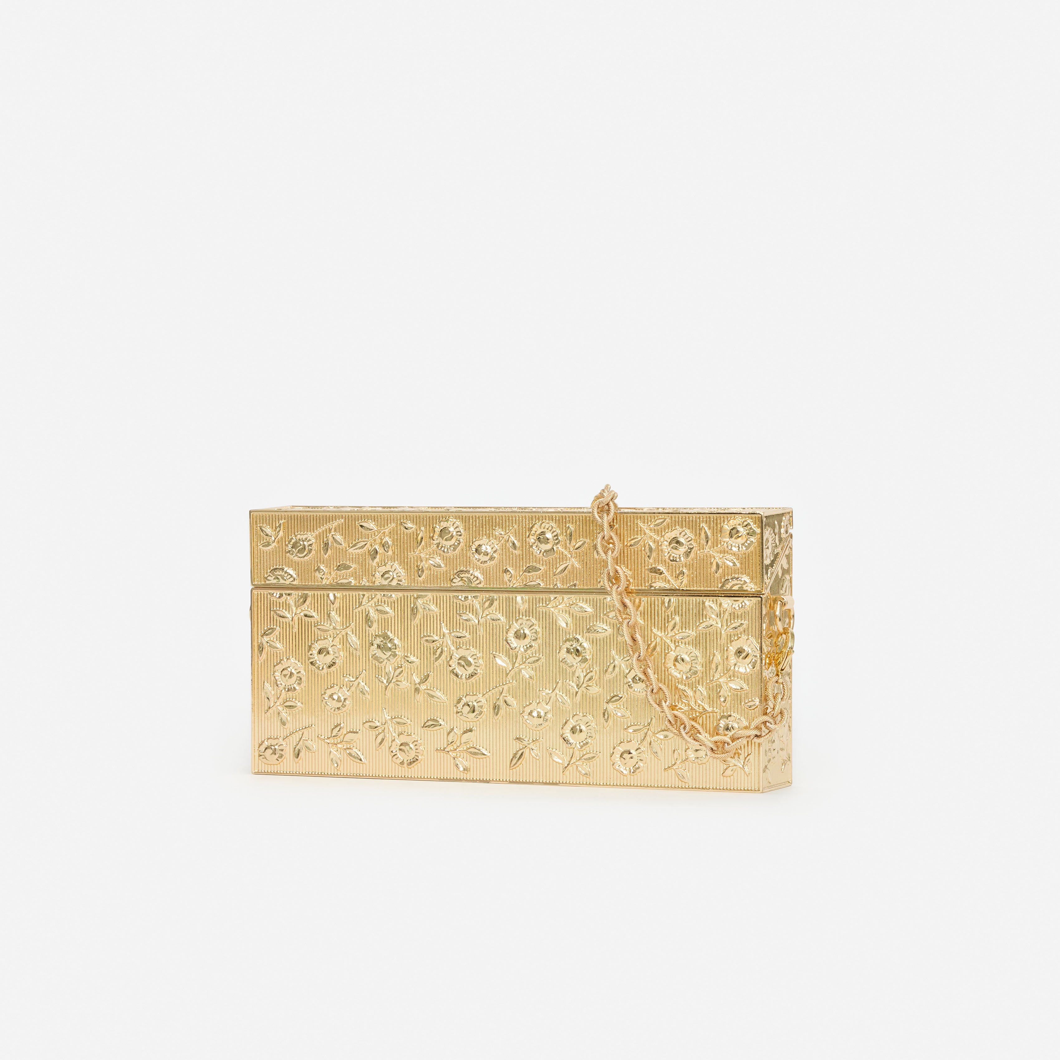 Self Portrait Gold Floral Engraved Tasche Clutch Gold One Size