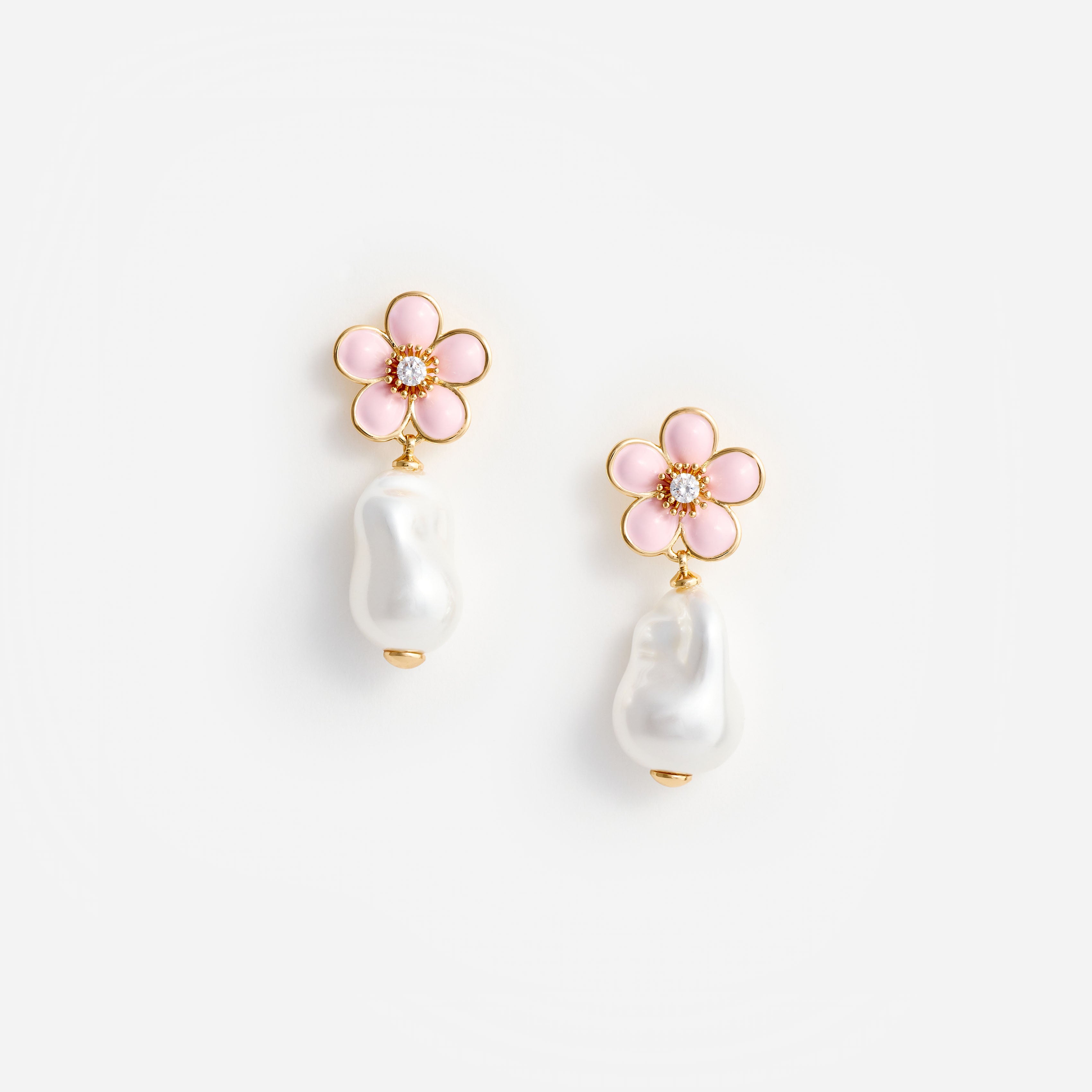 Self Portrait Pink Flower Pearl Ohrringe Rosa Perle