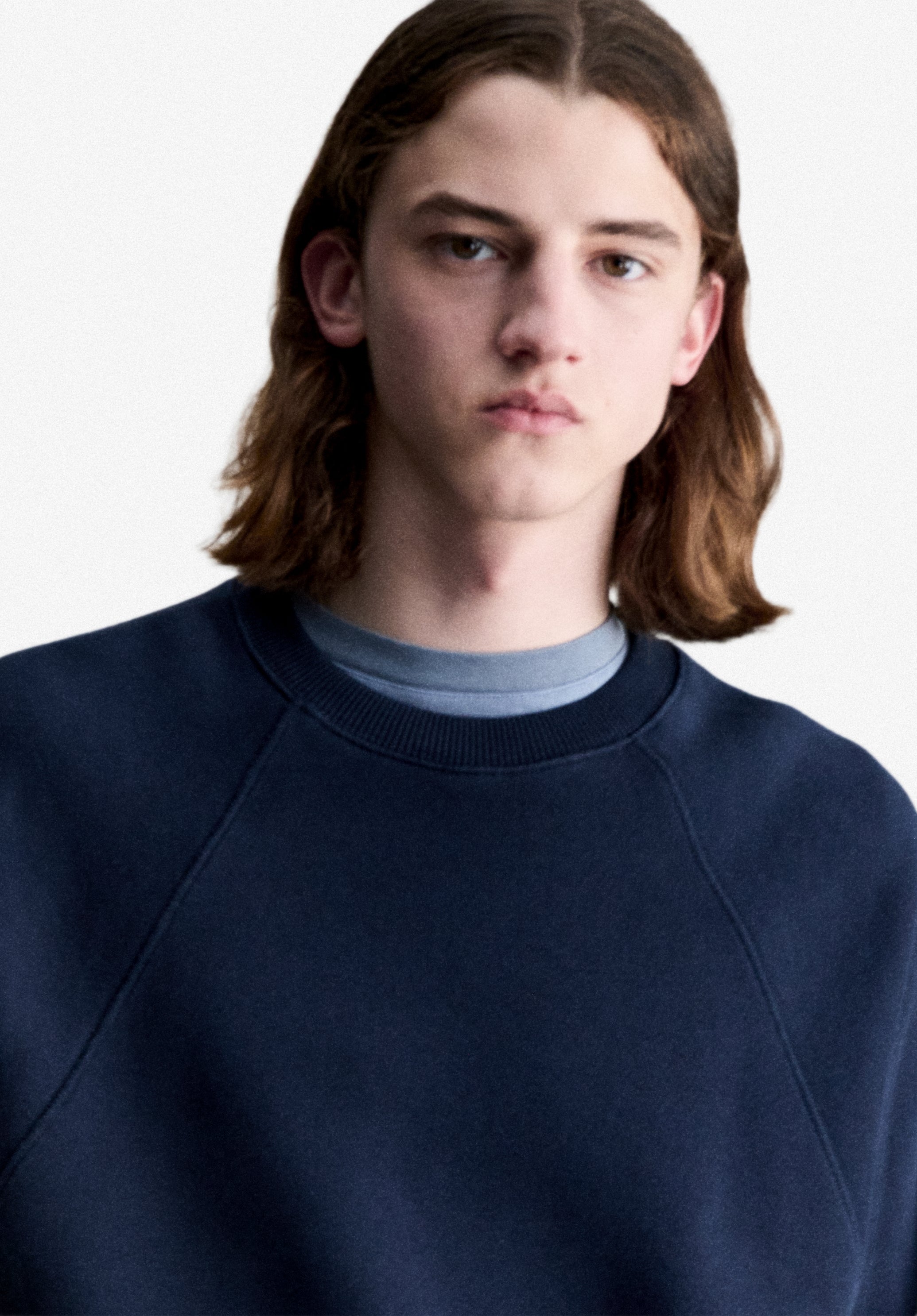 A.P.C. blaues Sweatshirt mit Raglanärmeln, 100 % Bio-Baumwolle