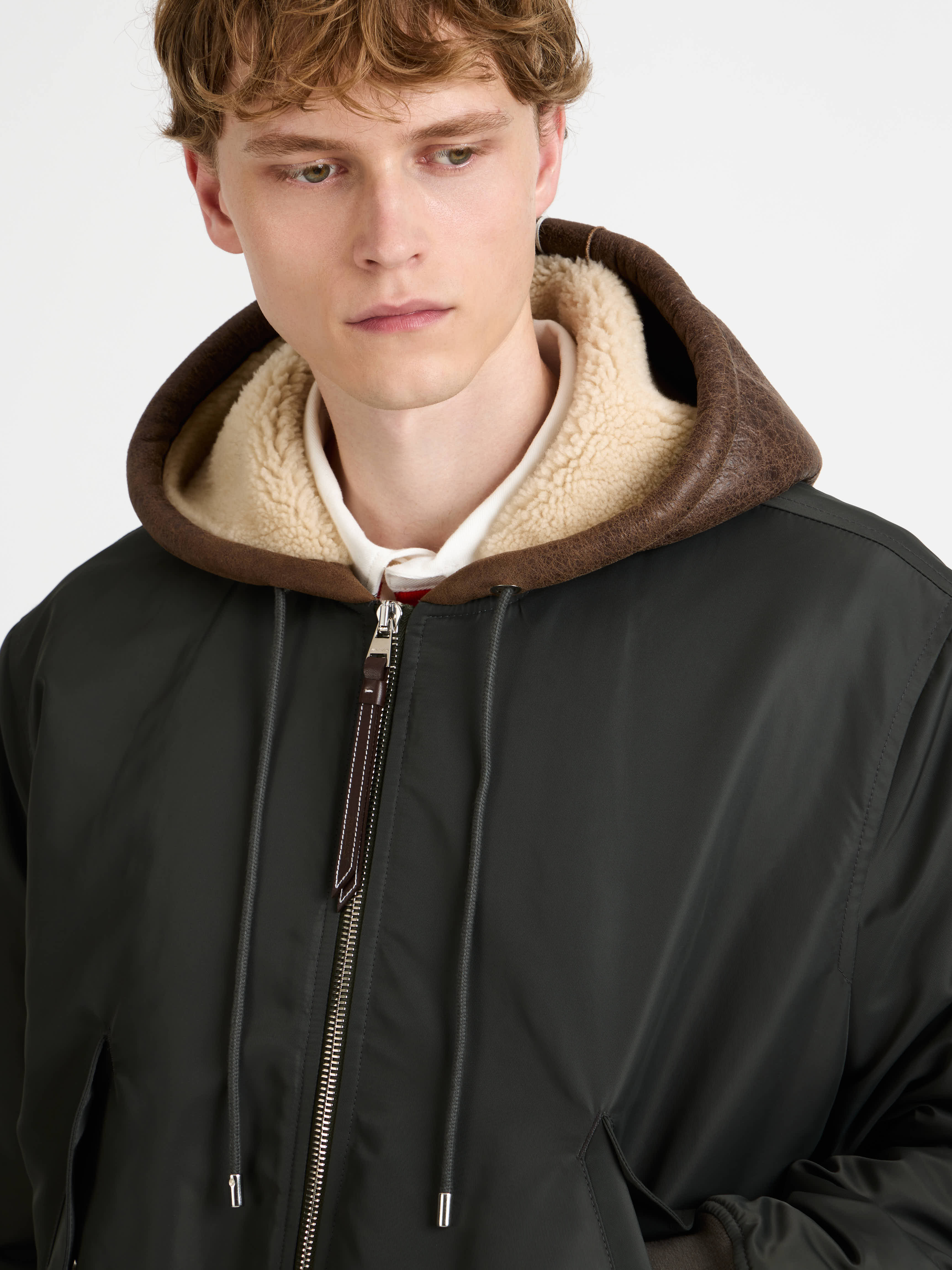 J.W.Anderson Hooded Bomber Jacke Herren Dunkelkhaki Kapuze