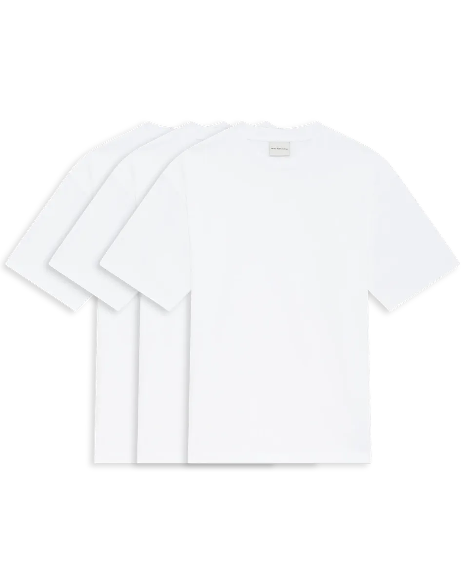 Drôle De Monsieur Le Pack Essentiels T-Shirt Weiß 3er Pack
