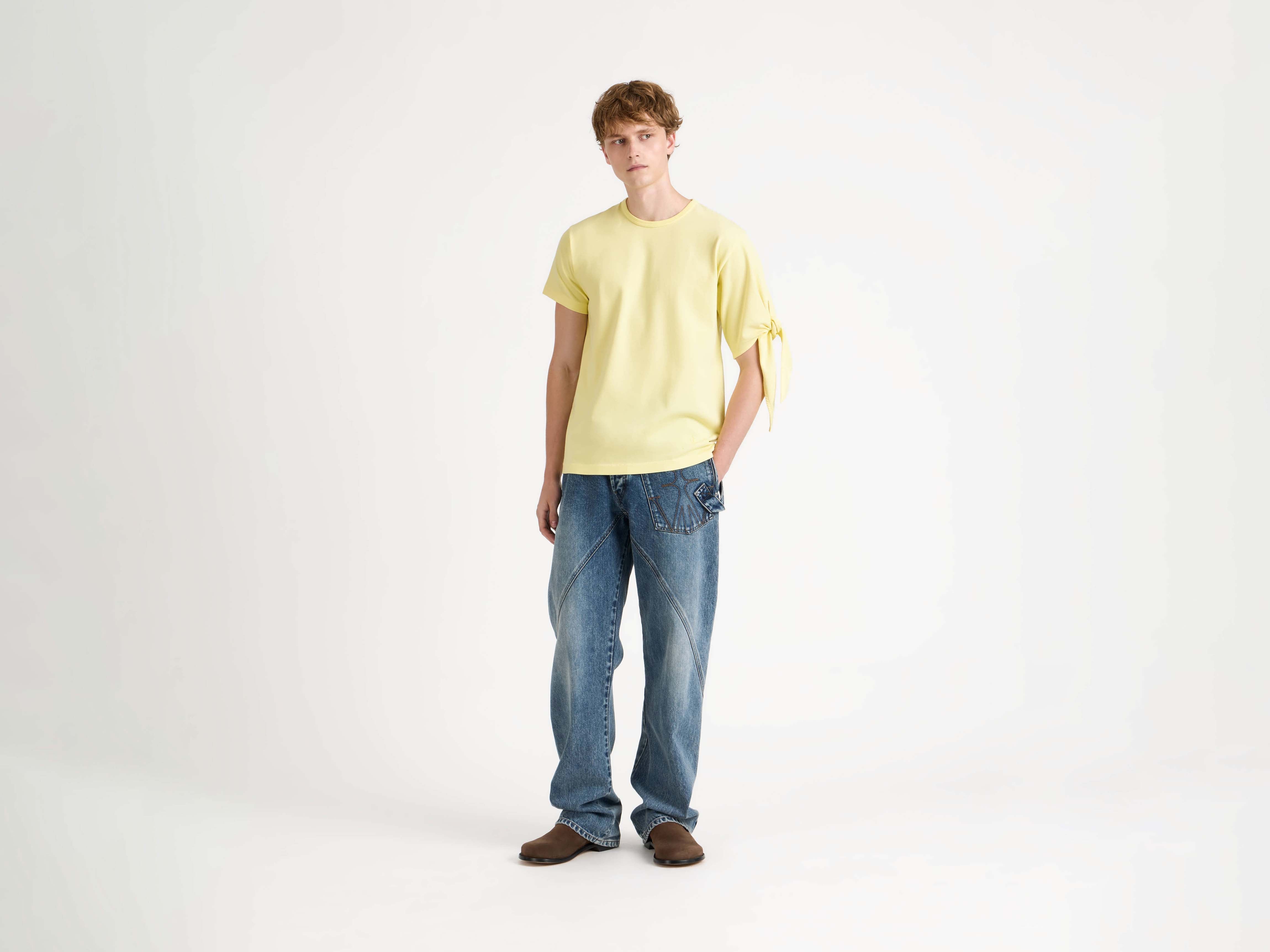 J.W.Anderson Knotted Sleeve T-Shirt Gelb Herren Jersey