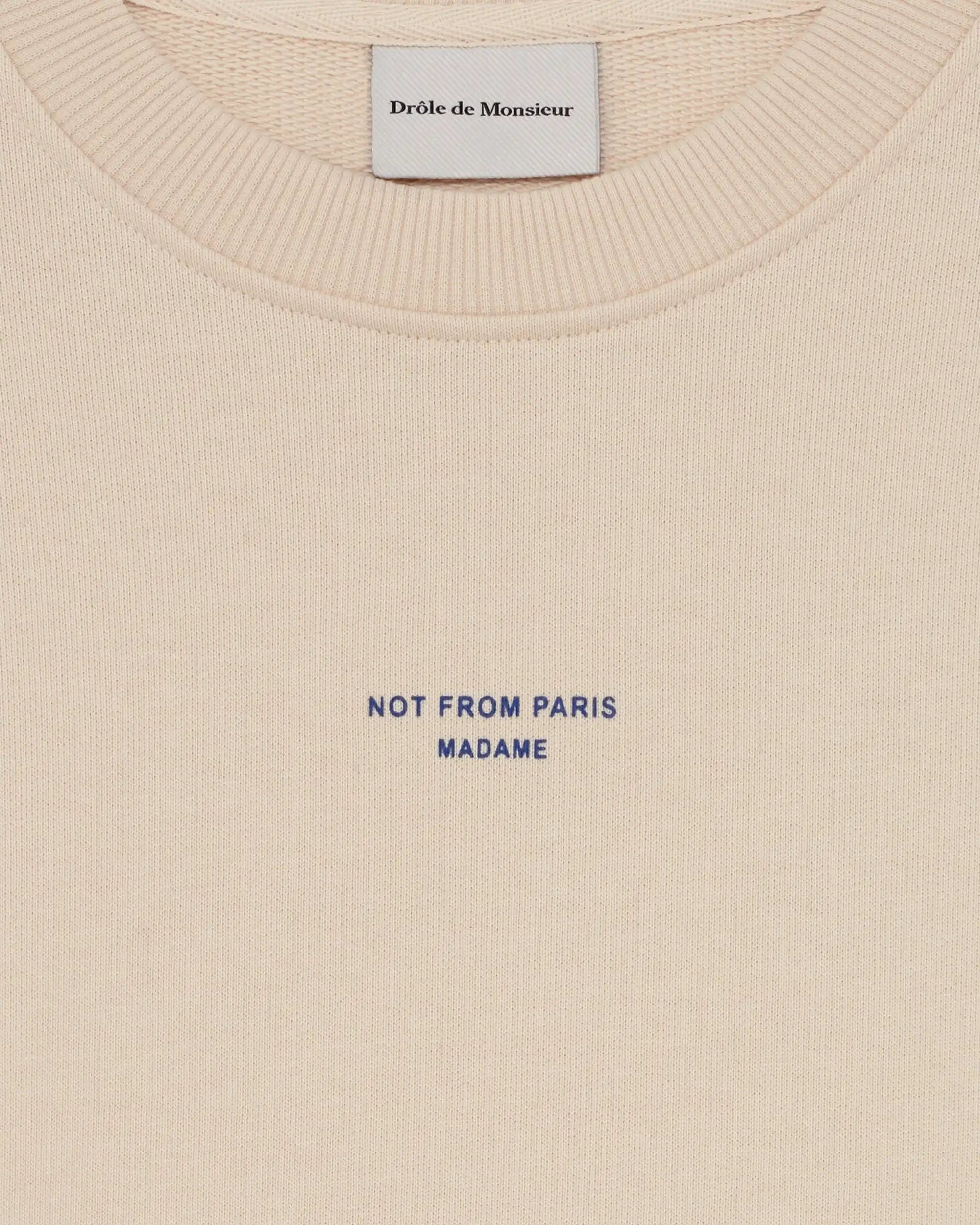 Drôle De Monsieur Sweatshirt Slogan Classique Sweatshirt Sand Baumwolle
