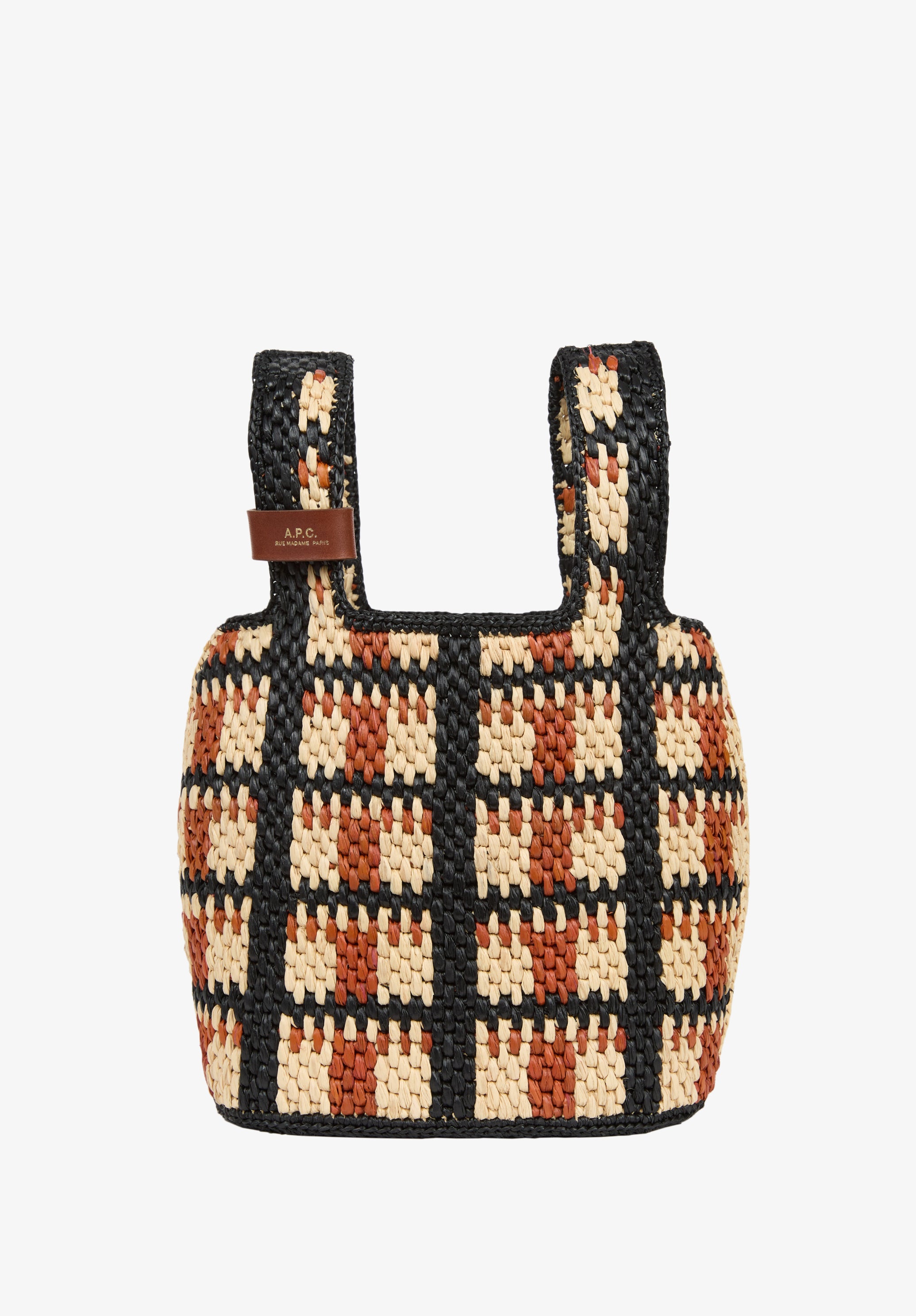 A.P.C. Pecan Tasche Bast Korbtasche TU geflochten 26 cm