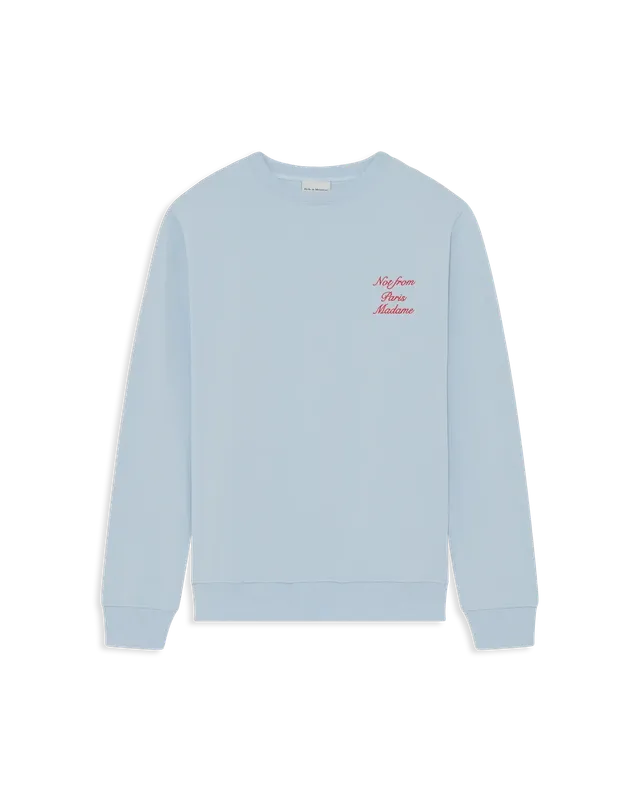 Drôle De Monsieur Slogan Sweatshirt hellblau Baumwolle