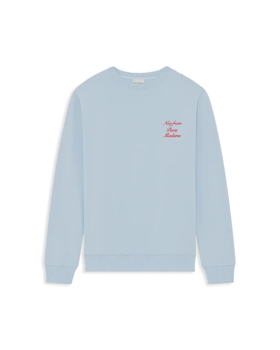 Drôle De Monsieur Slogan Sweatshirt hellblau Baumwolle