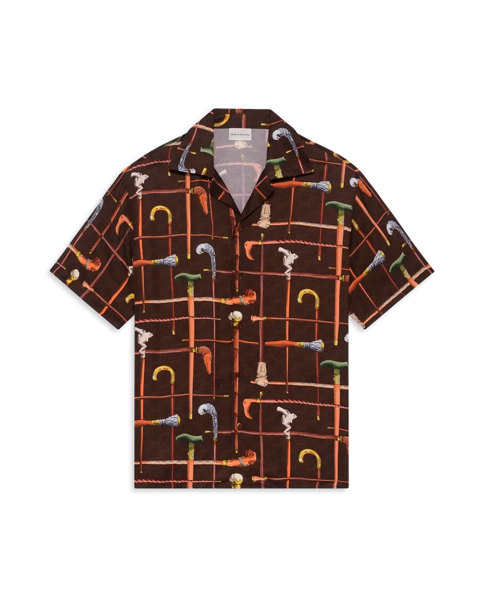 Drôle De Monsieur Chemise Cannes Hemd Braun Viskose