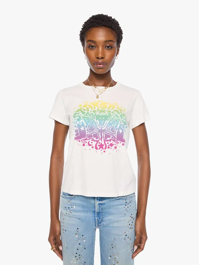 Mother The Boxy Goodie Goodie T-Shirt Stargazer Weiß Print
