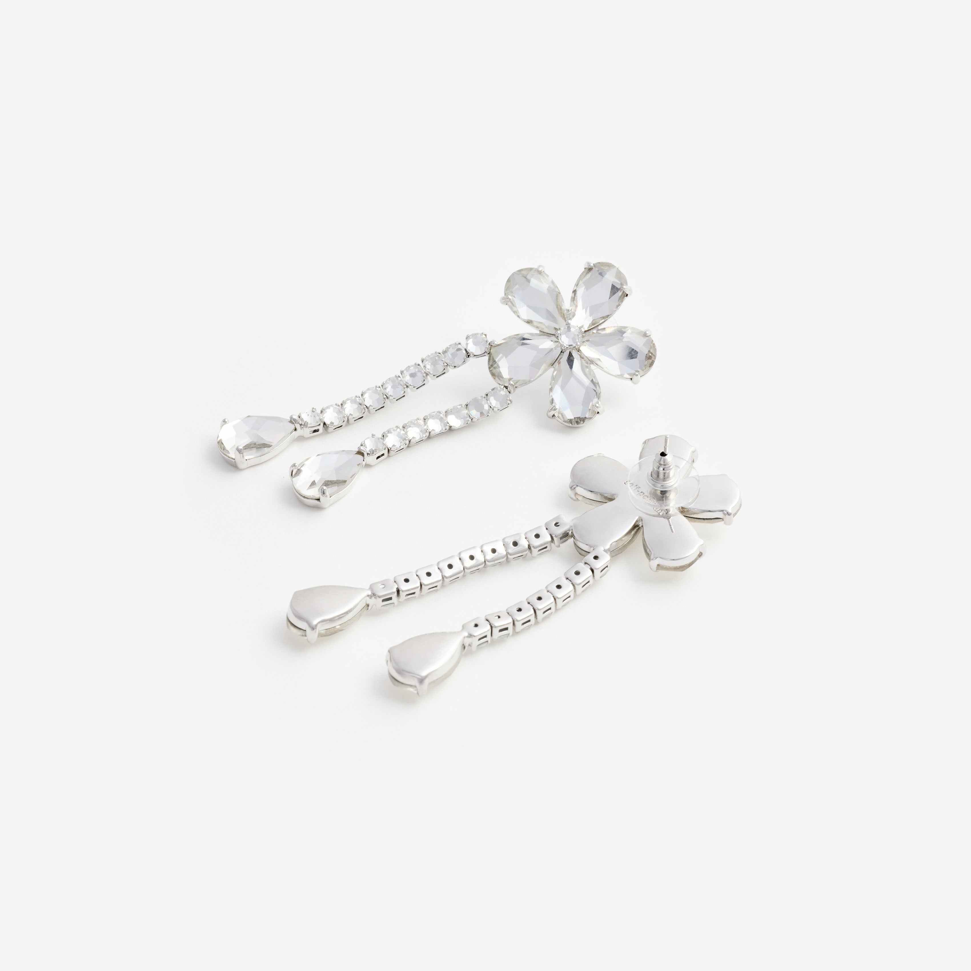 Self Portrait Crystal Flower Droplet Ohrringe Silber One Size Kristall