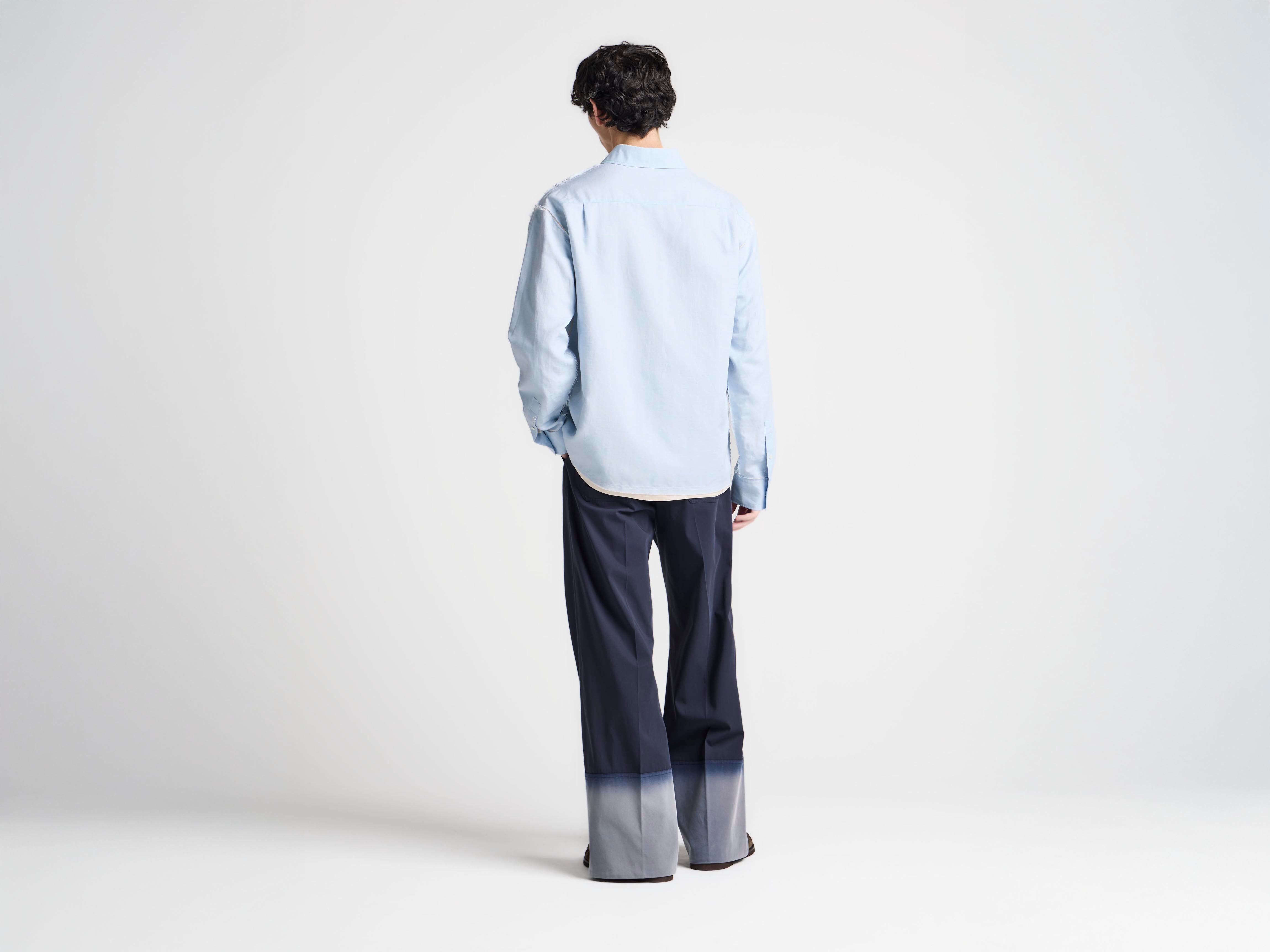 J.W.Anderson Raw Edge Shirt Hemd Hellblau Herren Leinen