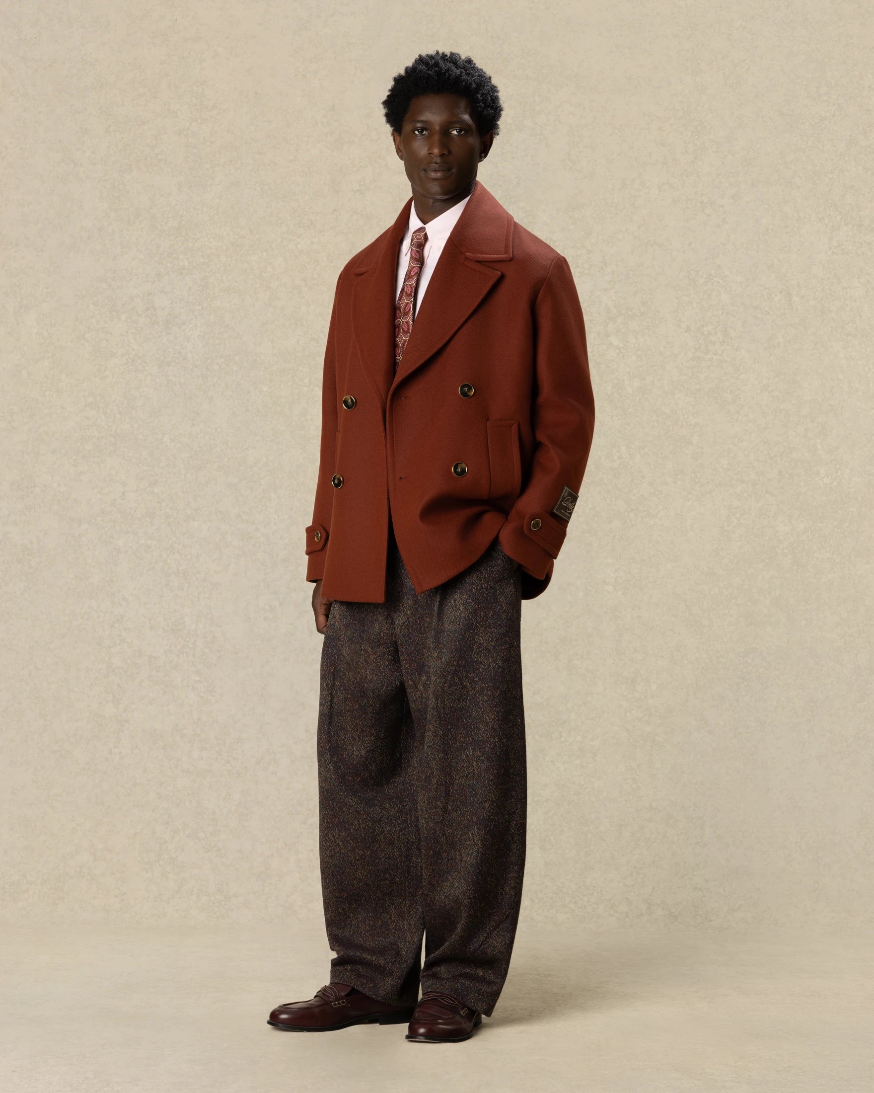 Drôle De Monsieur Wool Peacoat Wollmantel Rot Zweireihig
