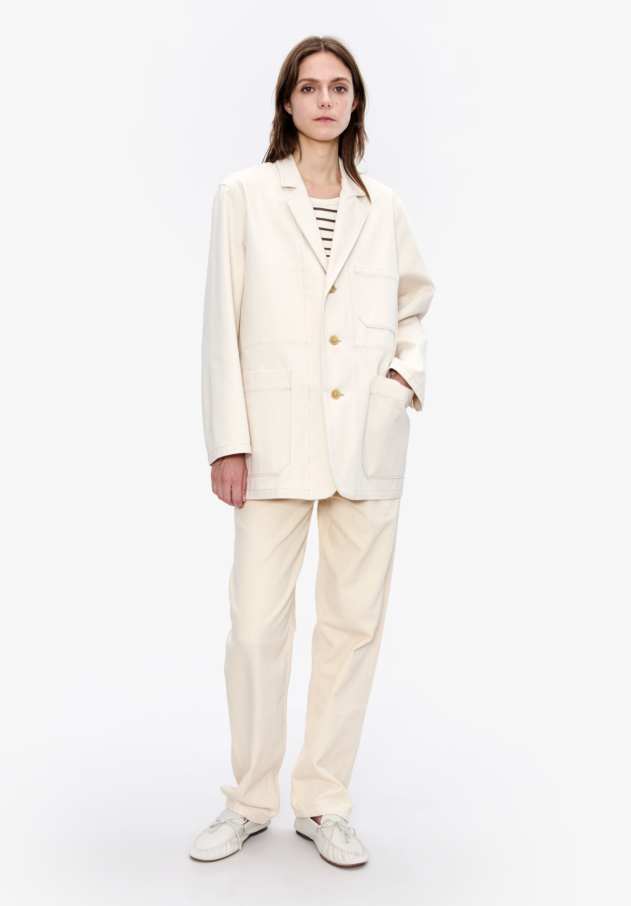 A.P.C. Blazer Aurore Moleskin Weiß Gr. 36