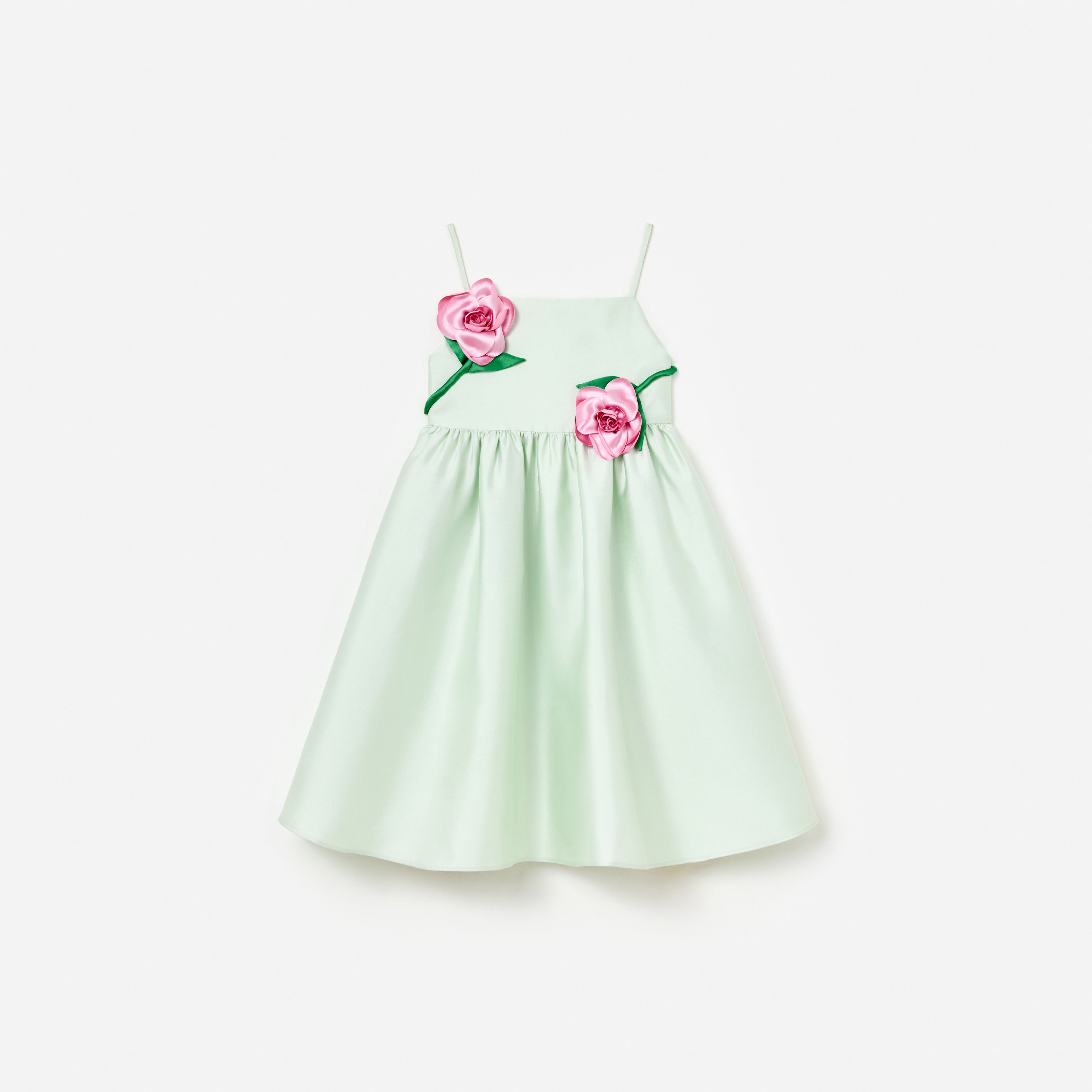 Self Portrait Mint Taffeta 3D Flower Kinderkleid Mint