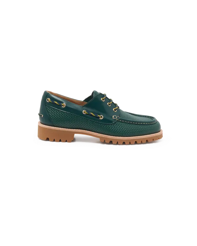 Drôle De Monsieur La Chaussure Bateau Bootsschuh Grün Leder