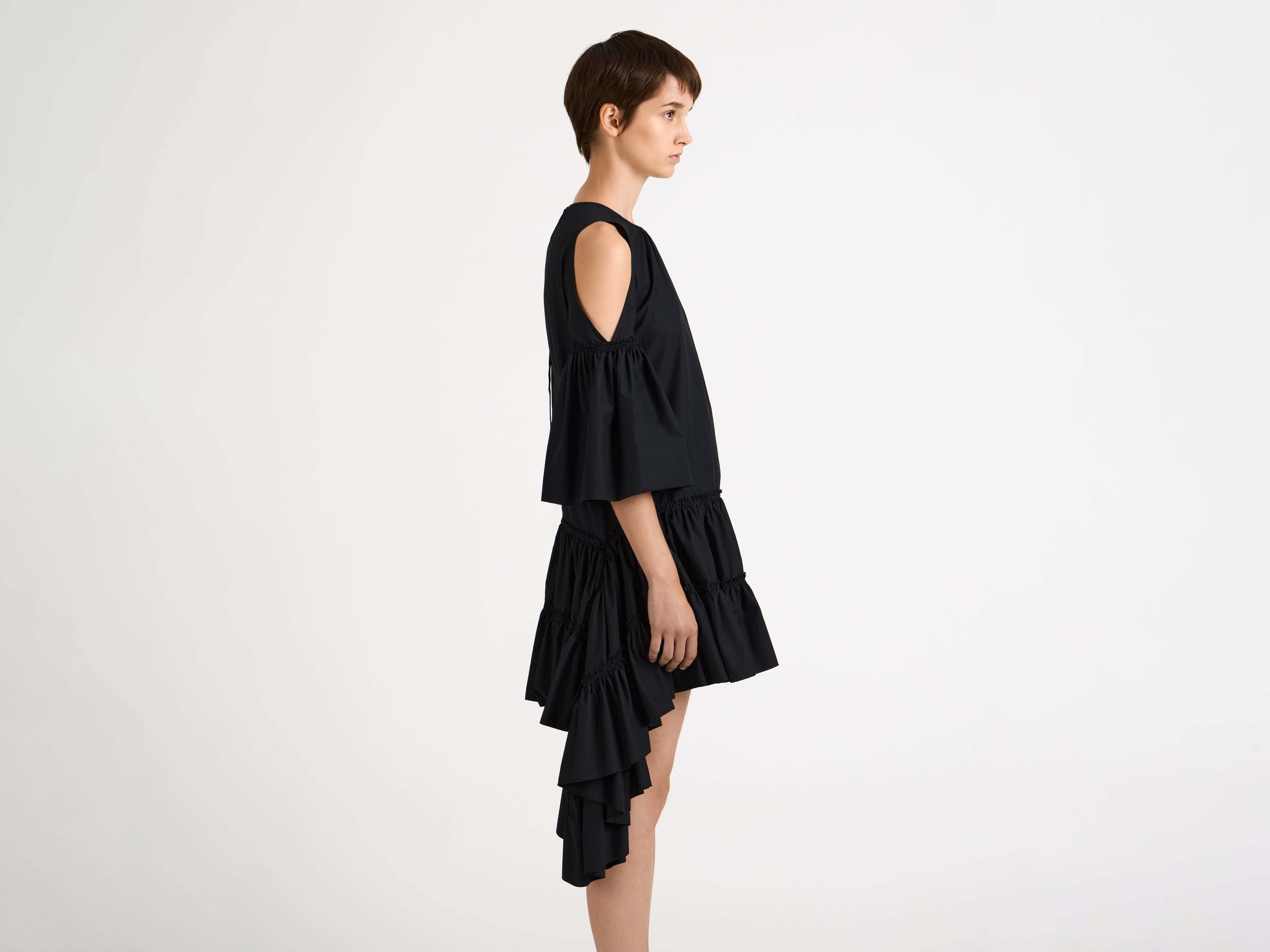 J.W.Anderson Dresses Ruffle Kleid Schwarz Baumwolle