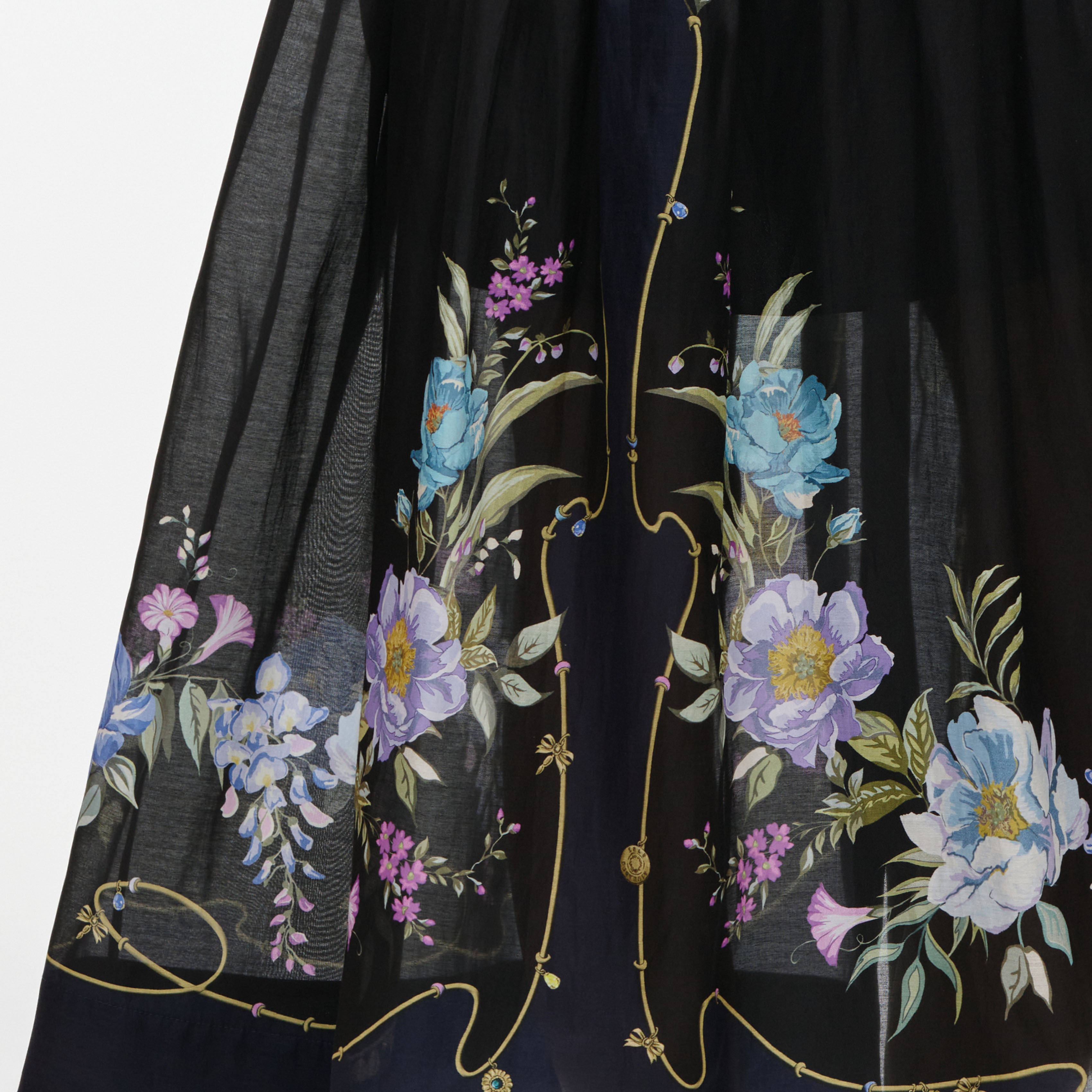 Self Portrait Dresses Navy Floral Organza-Midikleid UK 10 Blumen