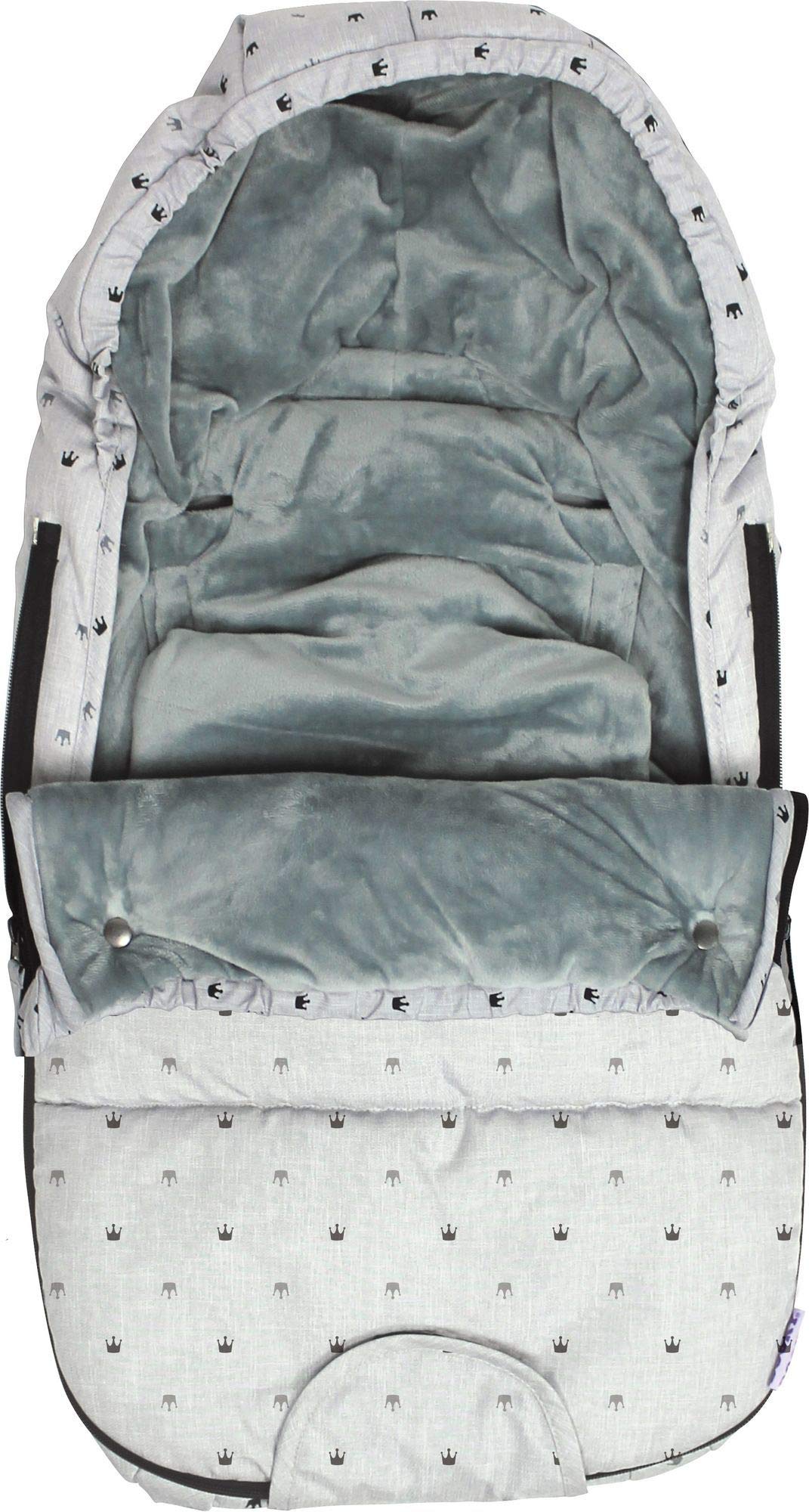 Dooky Fußsack Small 70x40 cm 0-9 M. Light Grey Crowns