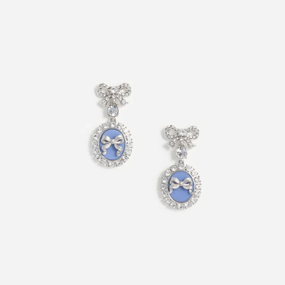 Self Portrait Blue Crystal Bow Cameo Ohrringe Blau