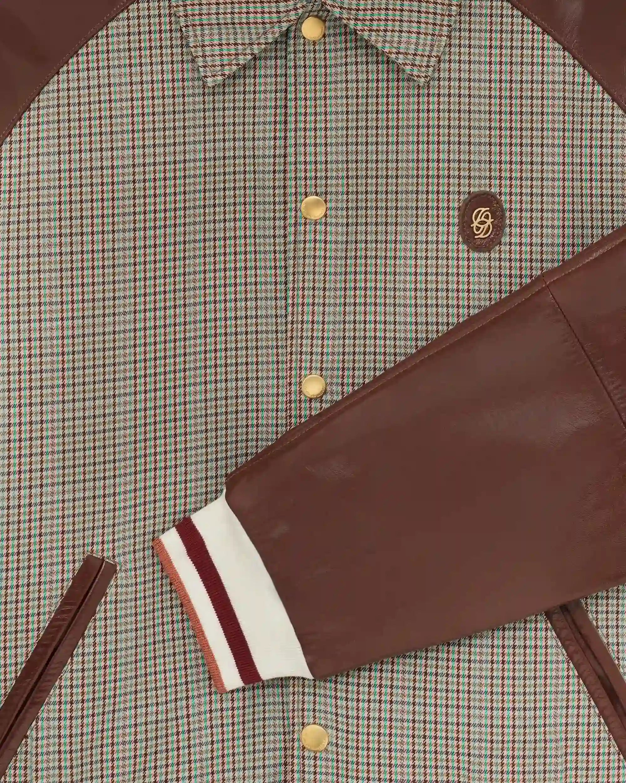 Drôle De Monsieur Veste Mix Cuir Jacke beige Leder