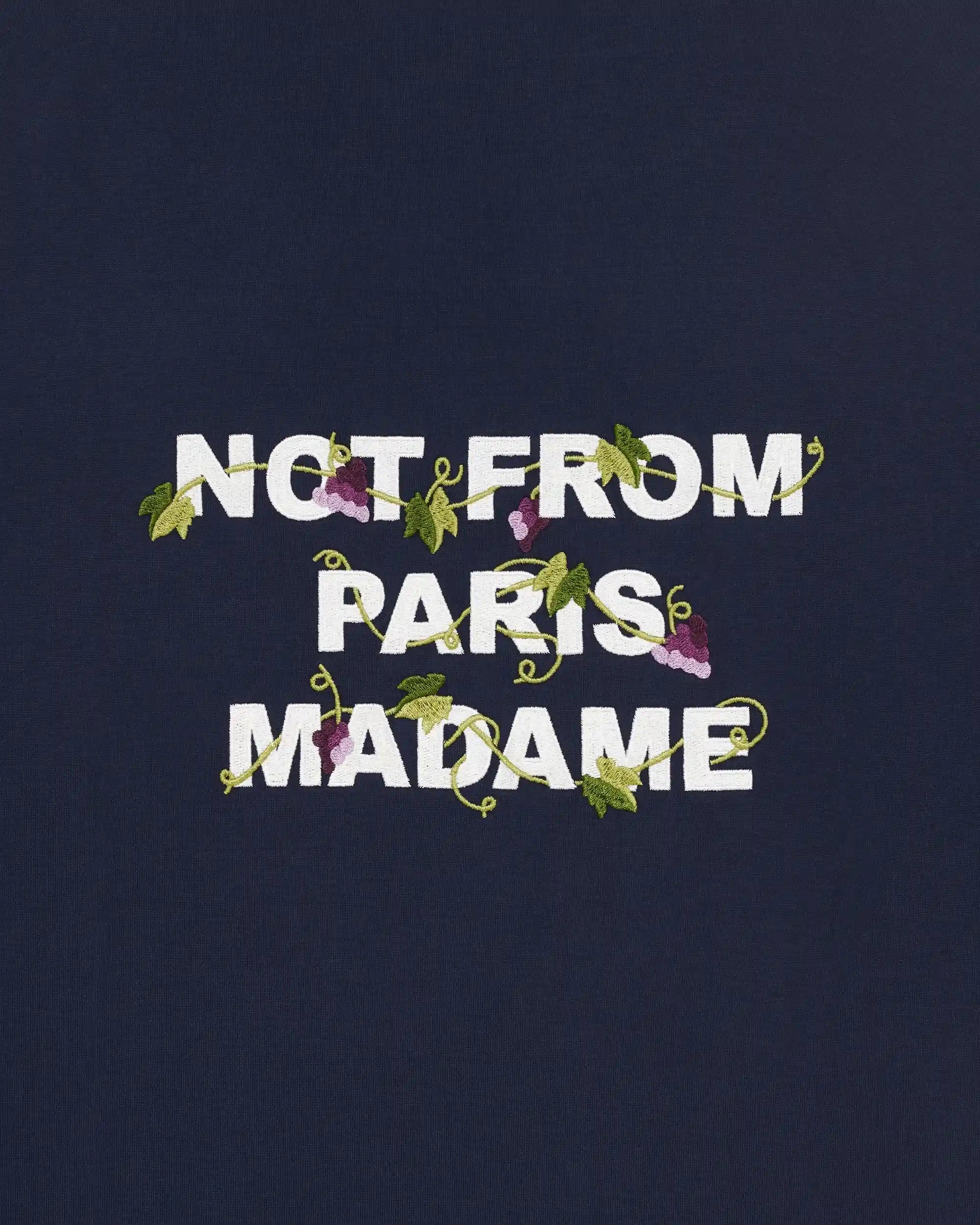 Drôle De Monsieur Vine Slogan T-Shirt Navy Baumwolle M