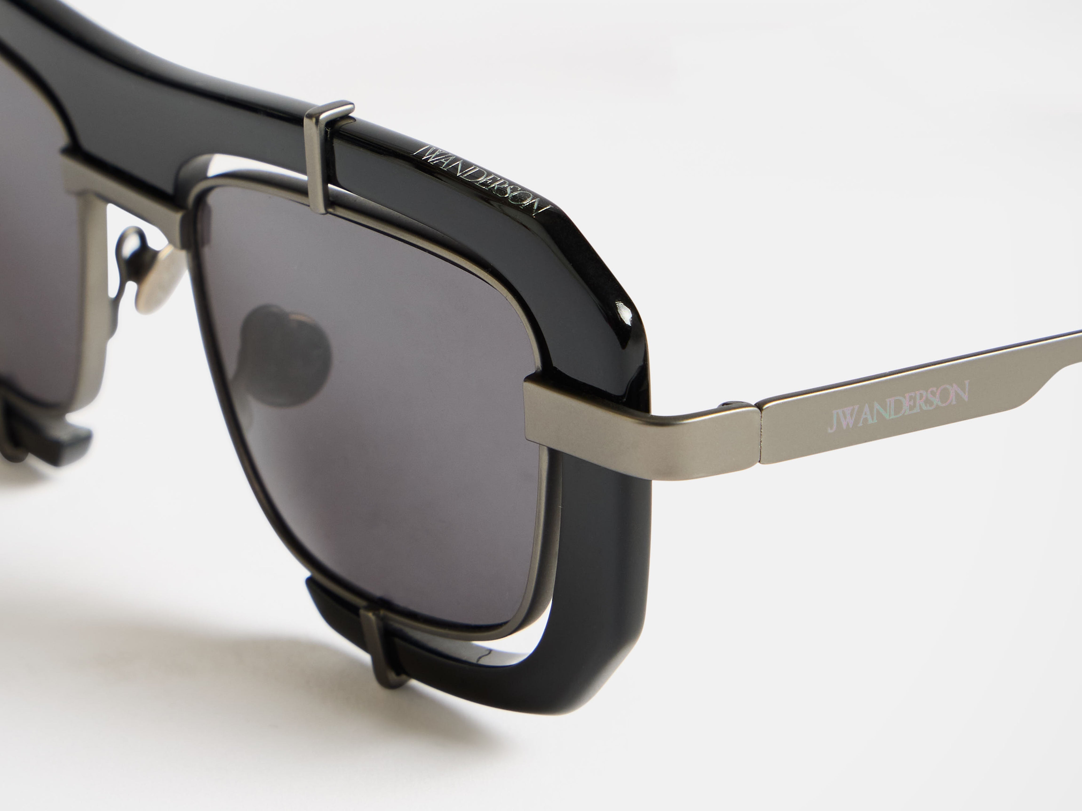 J.W.Anderson JWA03 Sonnenbrille Schwarz Geometrisch Unisex