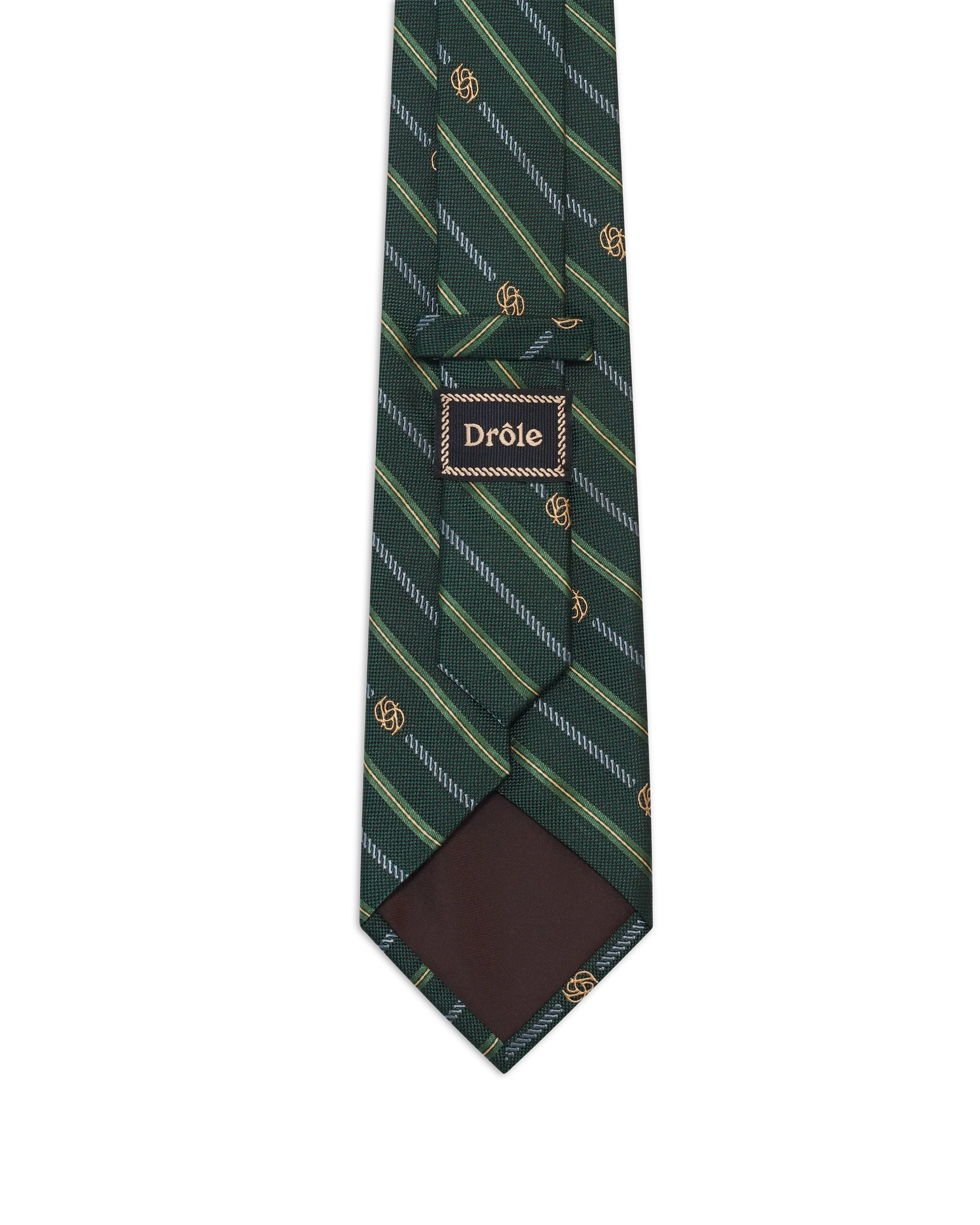 Drôle De Monsieur Monogramme Seiden-Krawatte Dunkelgrün