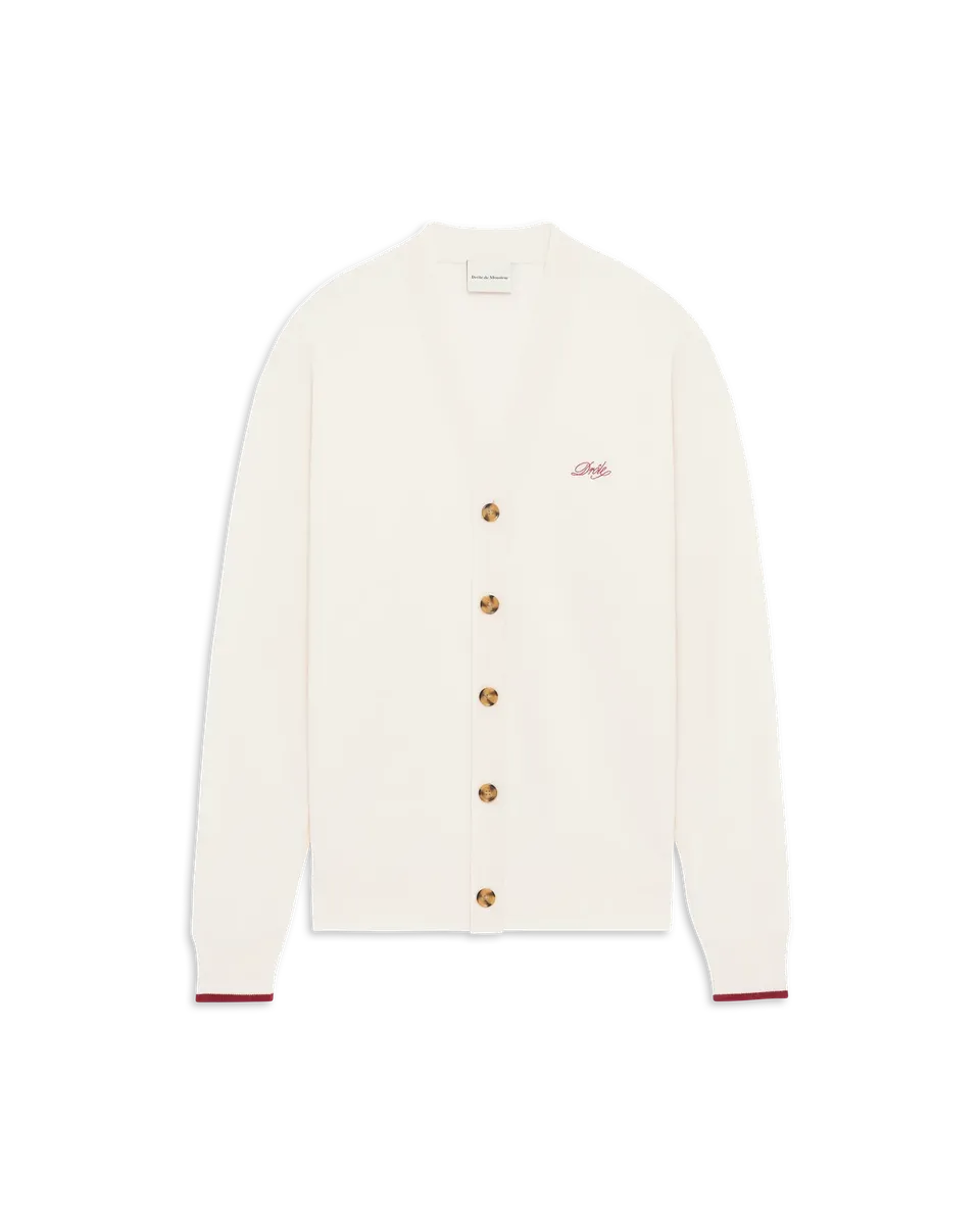 Drôle De Monsieur Drôle Cardigan Woll Weiß Stick