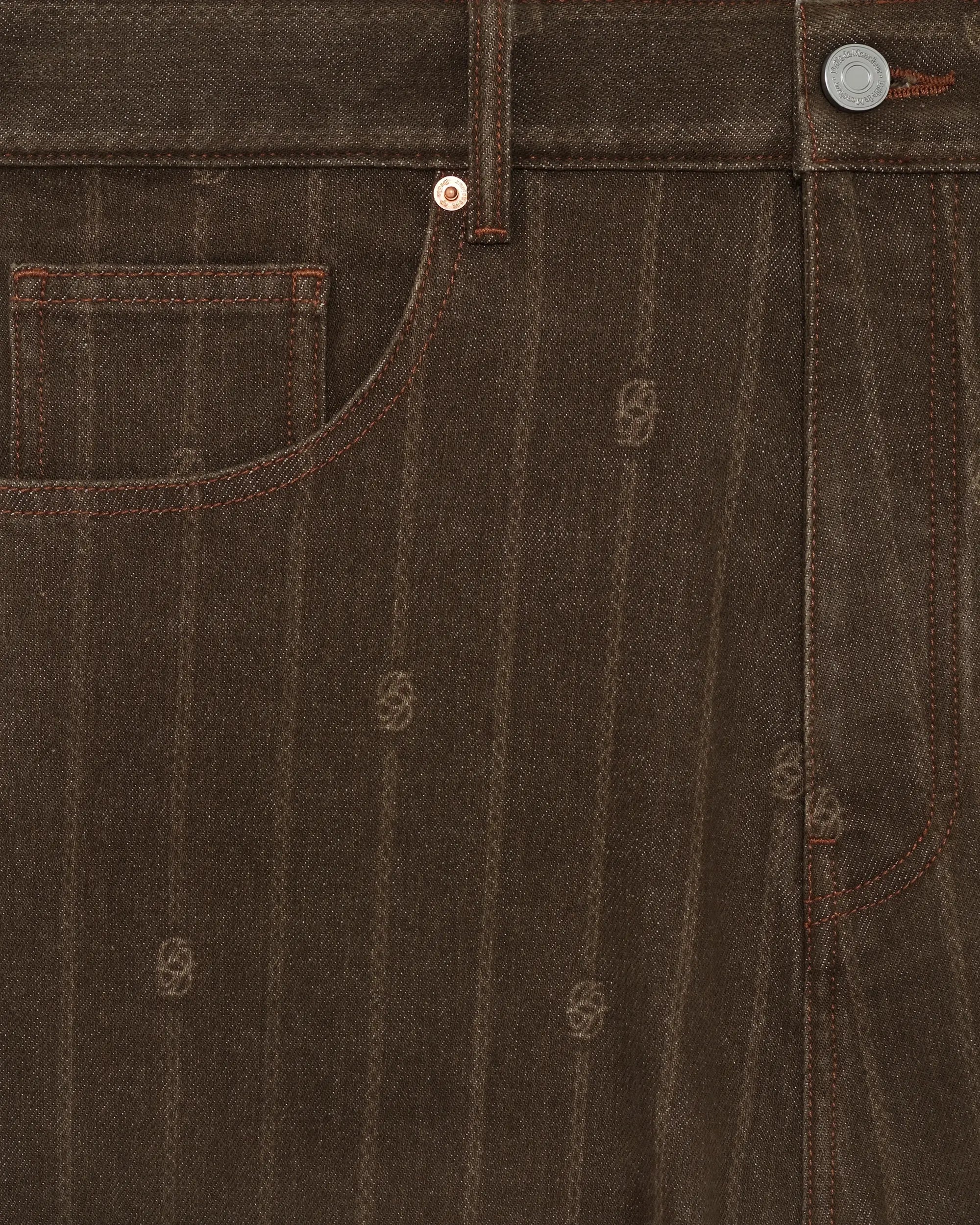 Drôle De Monsieur Monogram Baggy Jeans braun Baumwolle