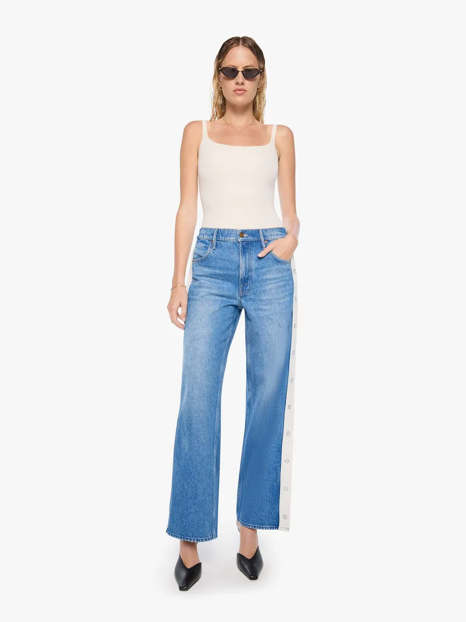 Mother Snacks Skimp Jeans Blau Wide Leg Recycled