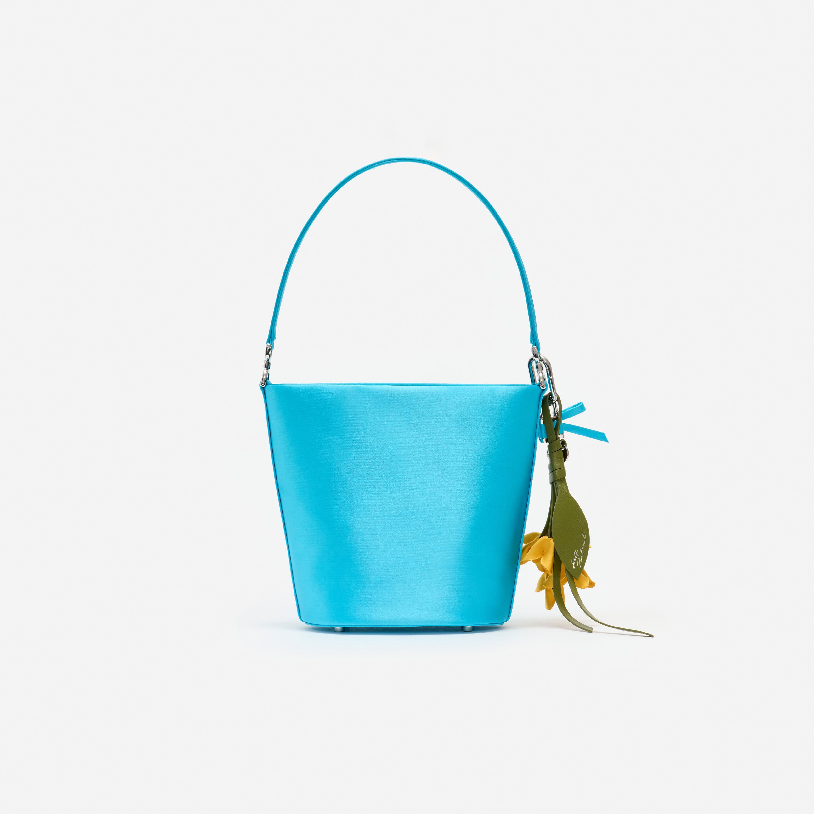 Self Portrait Blue Satin Bucket Bag Schultertasche Blau Satin