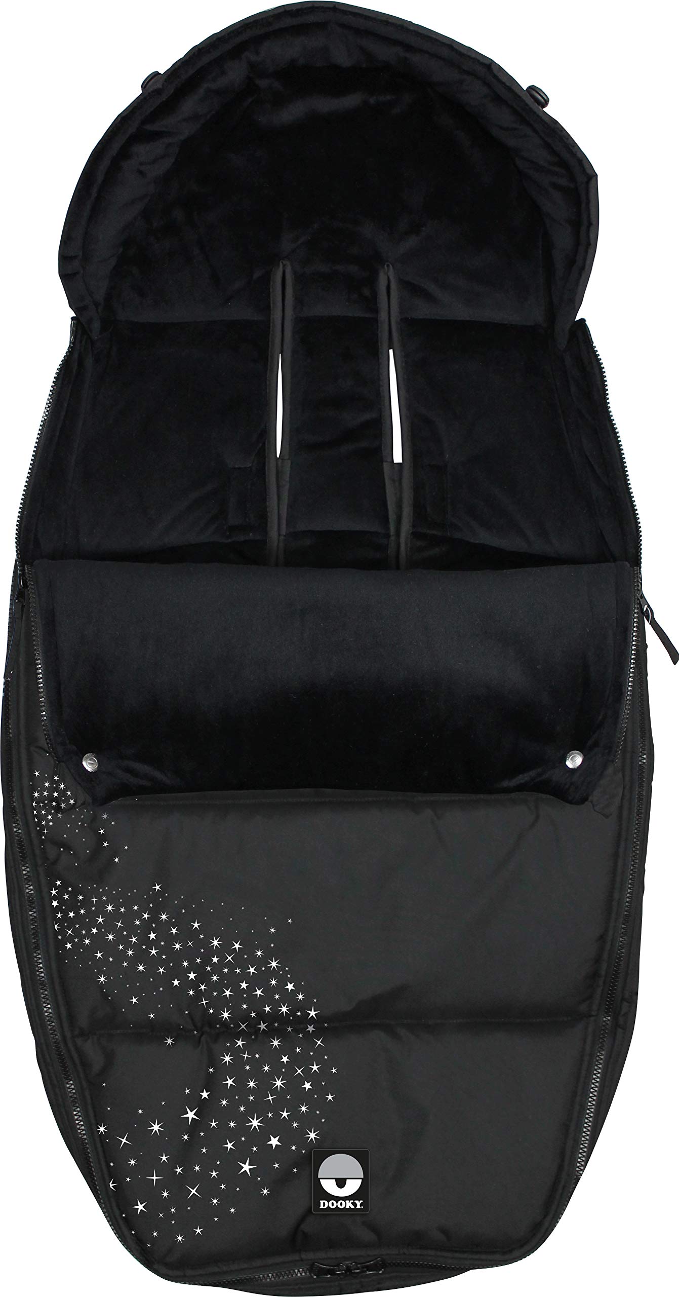 Dooky Silver Stardust Fußsack L schwarz 98x50 Winter