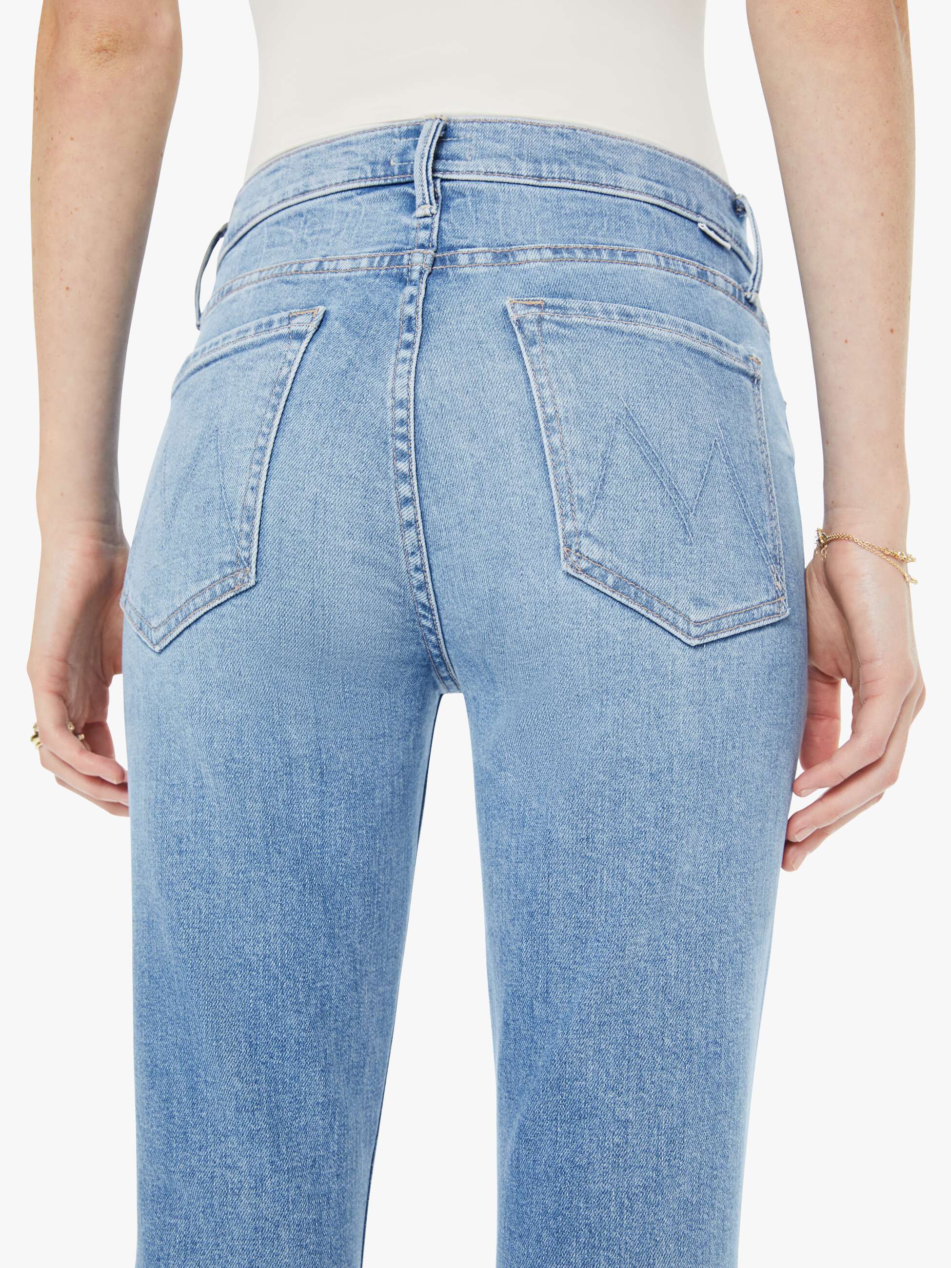 Mother The Insider Skimp Bootcut Jeans Hellblau