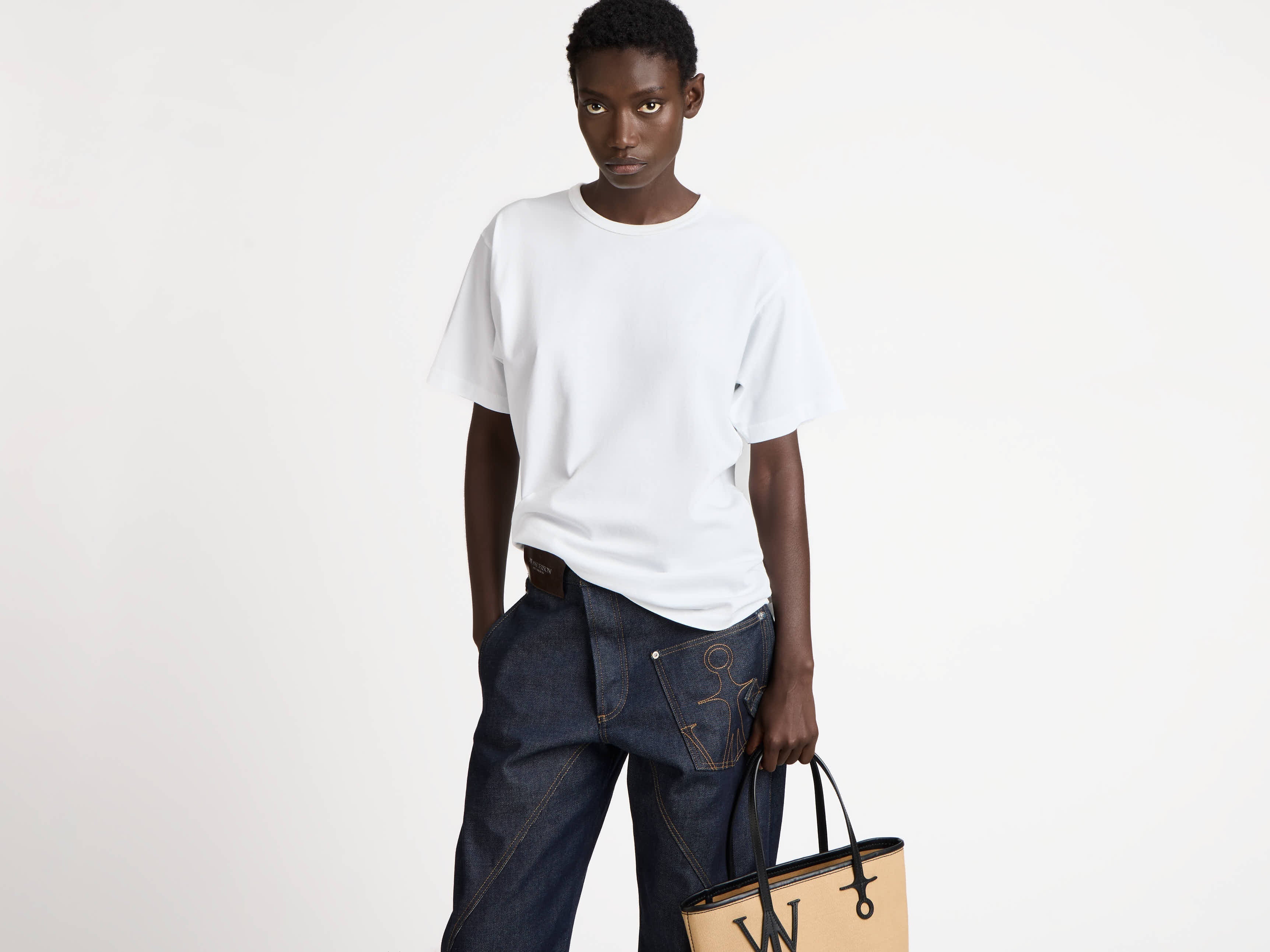 J.W.Anderson Shirts Embroidered Anchor T-Shirt Damen Weiß