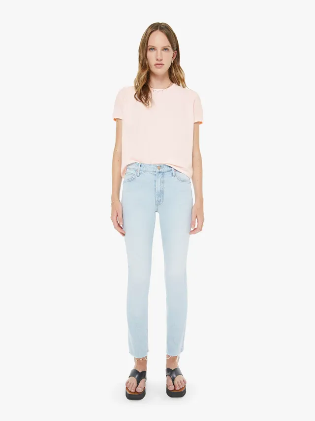 Mother The Rascal Flood Fray Jeans Bring The Cooler High-Rise