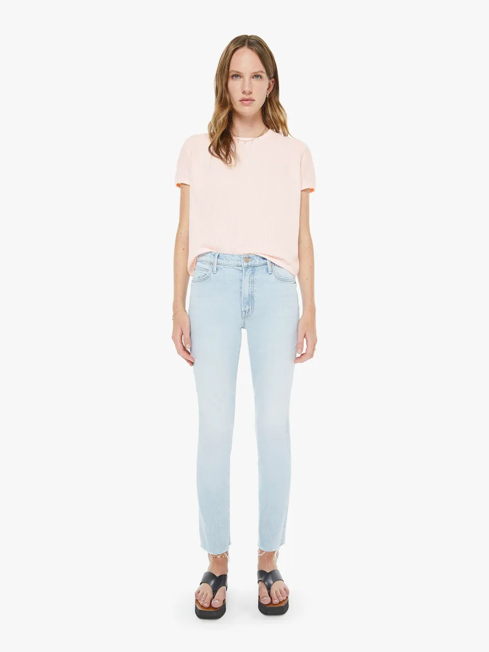Mother The Rascal Flood Fray Jeans Bring The Cooler High-Rise
