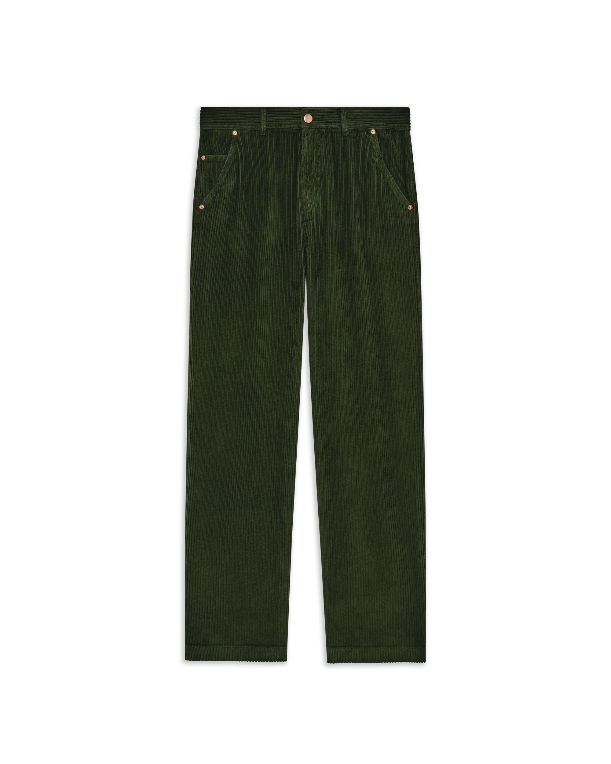 Drôle De Monsieur Corduroy Carpenter Pants Cordhose Grün