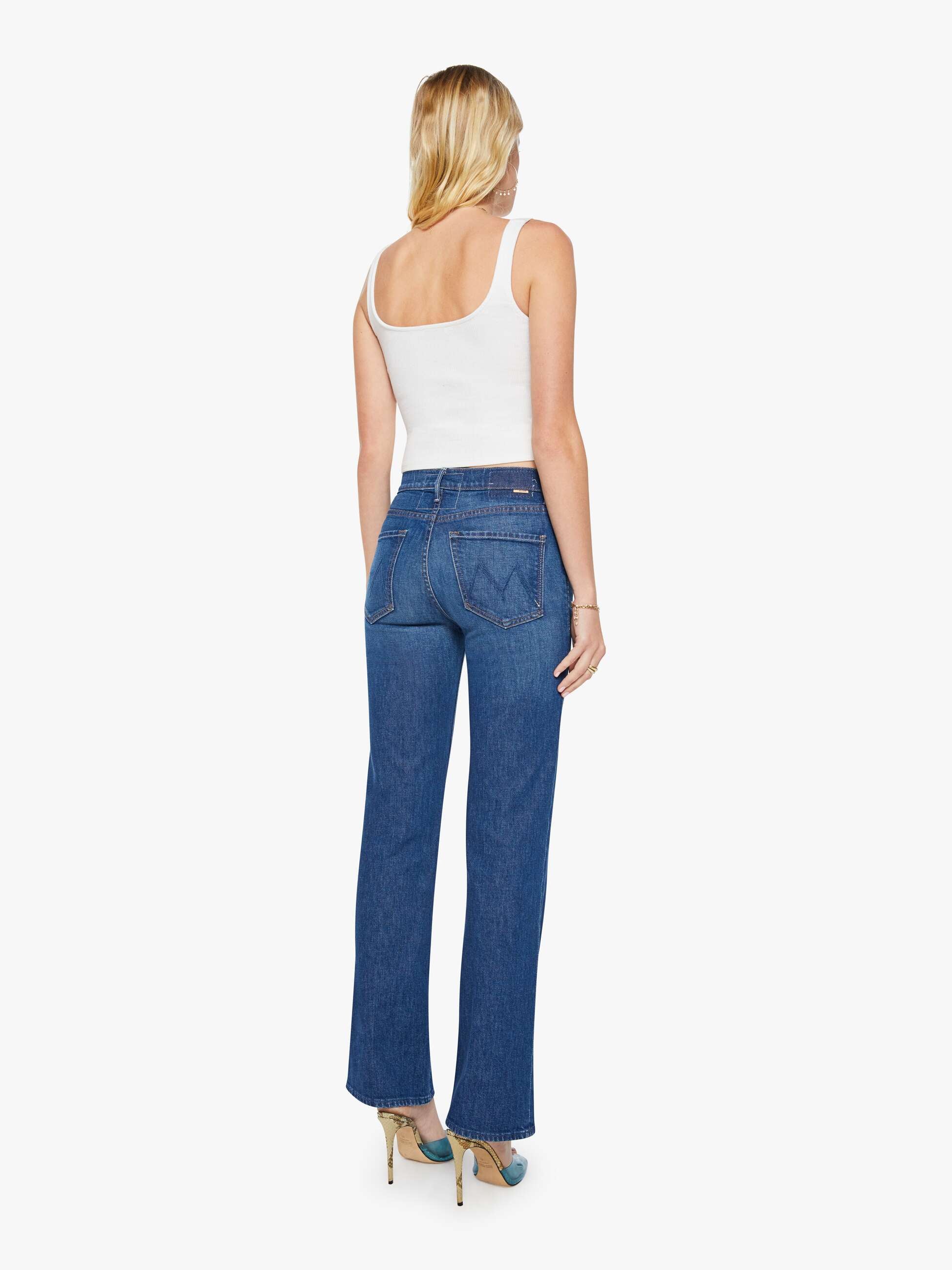 Mother The Kick It Jeans Made In The Shade dunkelblau High Rise