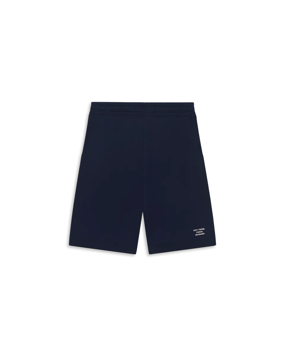 Drôle De Monsieur Slogan Fleece Short Shorts navy Baumwolle