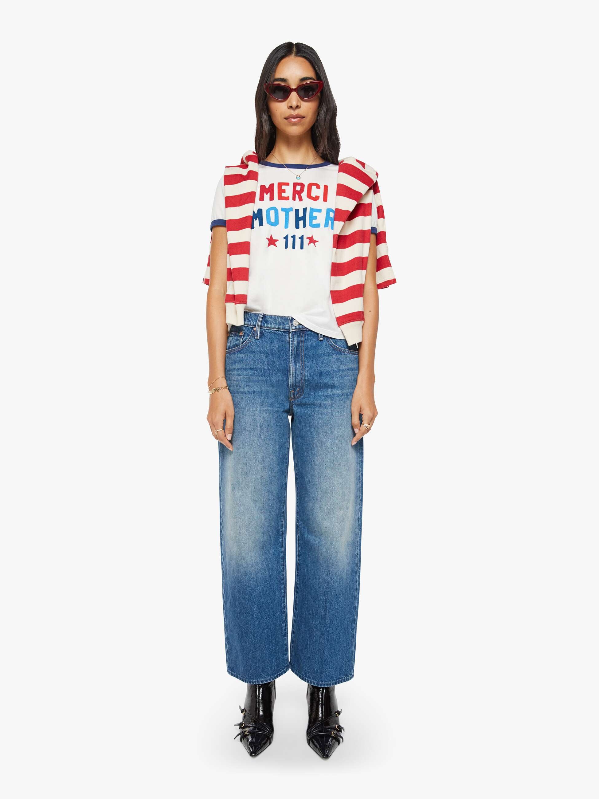 Mother Merci Dodger Ankle Jeans Green Thumb Relaxed