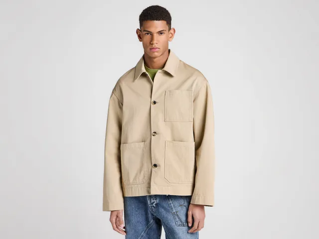 J.W.Anderson Jacke Herren Beige Patch Pocket Lederdetail