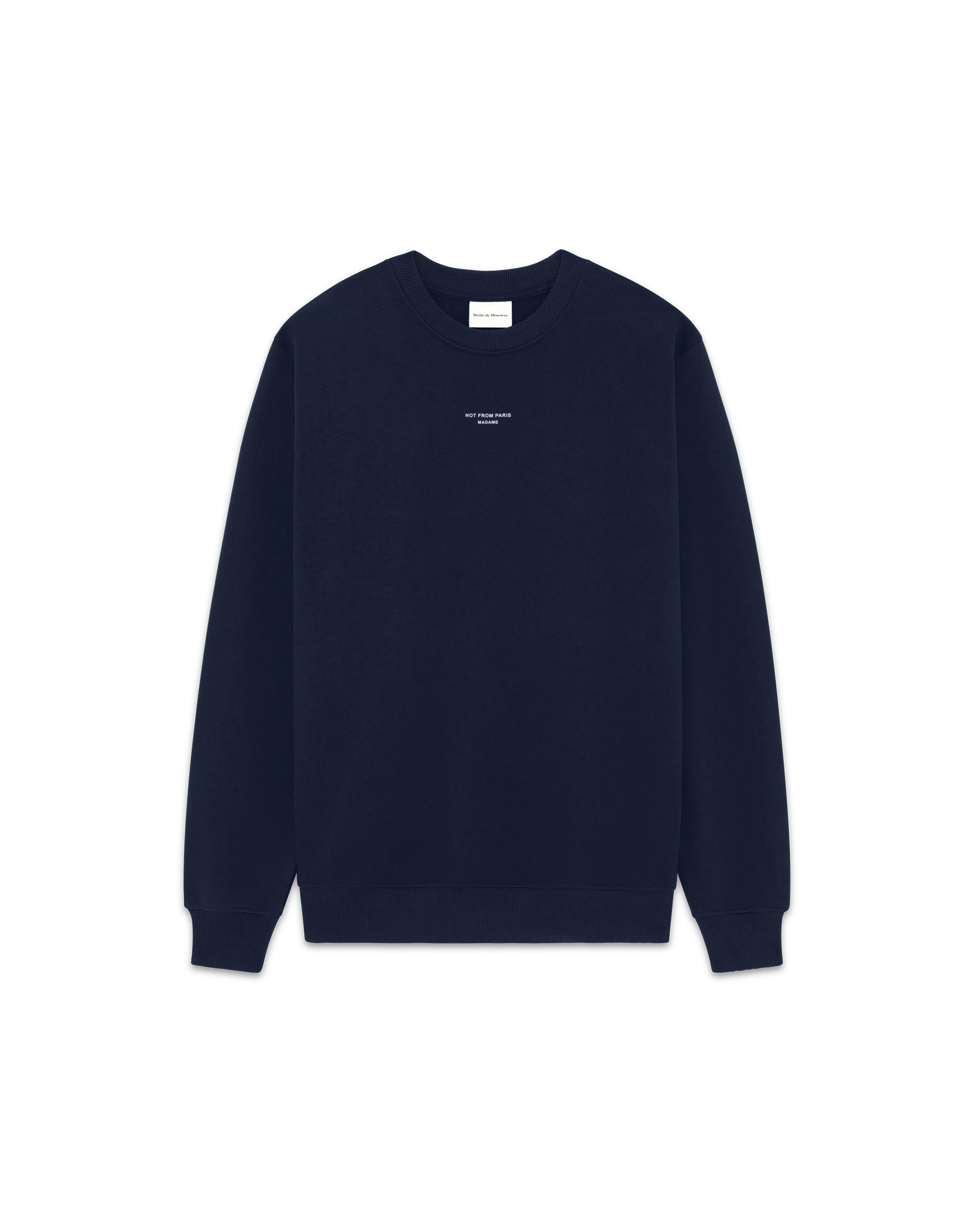 Drôle De Monsieur Sweatshirt Slogan Classique Navy Baumwolle