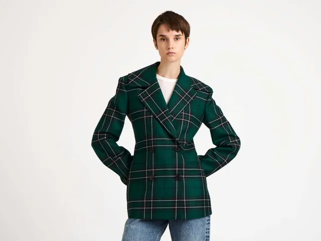 J.W. Anderson Fitted Blazer Damen Forest Green Wolle