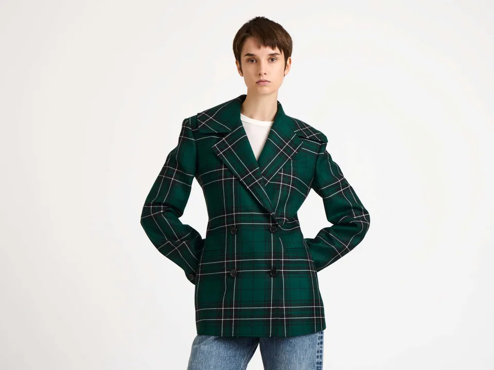 J.W. Anderson Fitted Blazer Damen Forest Green Wolle